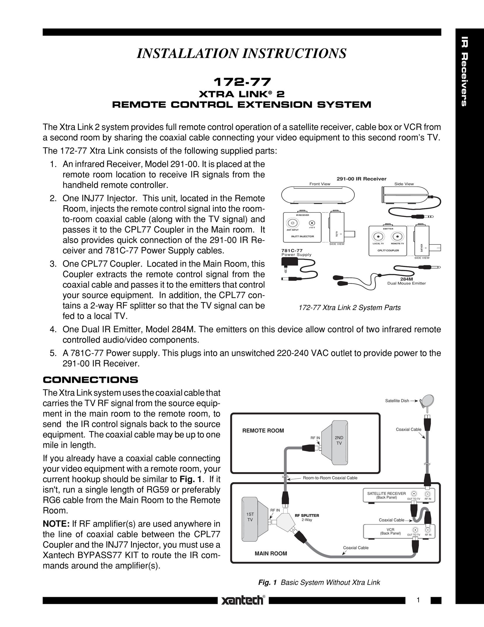 Xantech 172-77 Satellite Radio User Manual