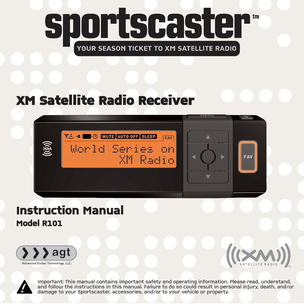 XM Satellite Radio R101 Satellite Radio User Manual