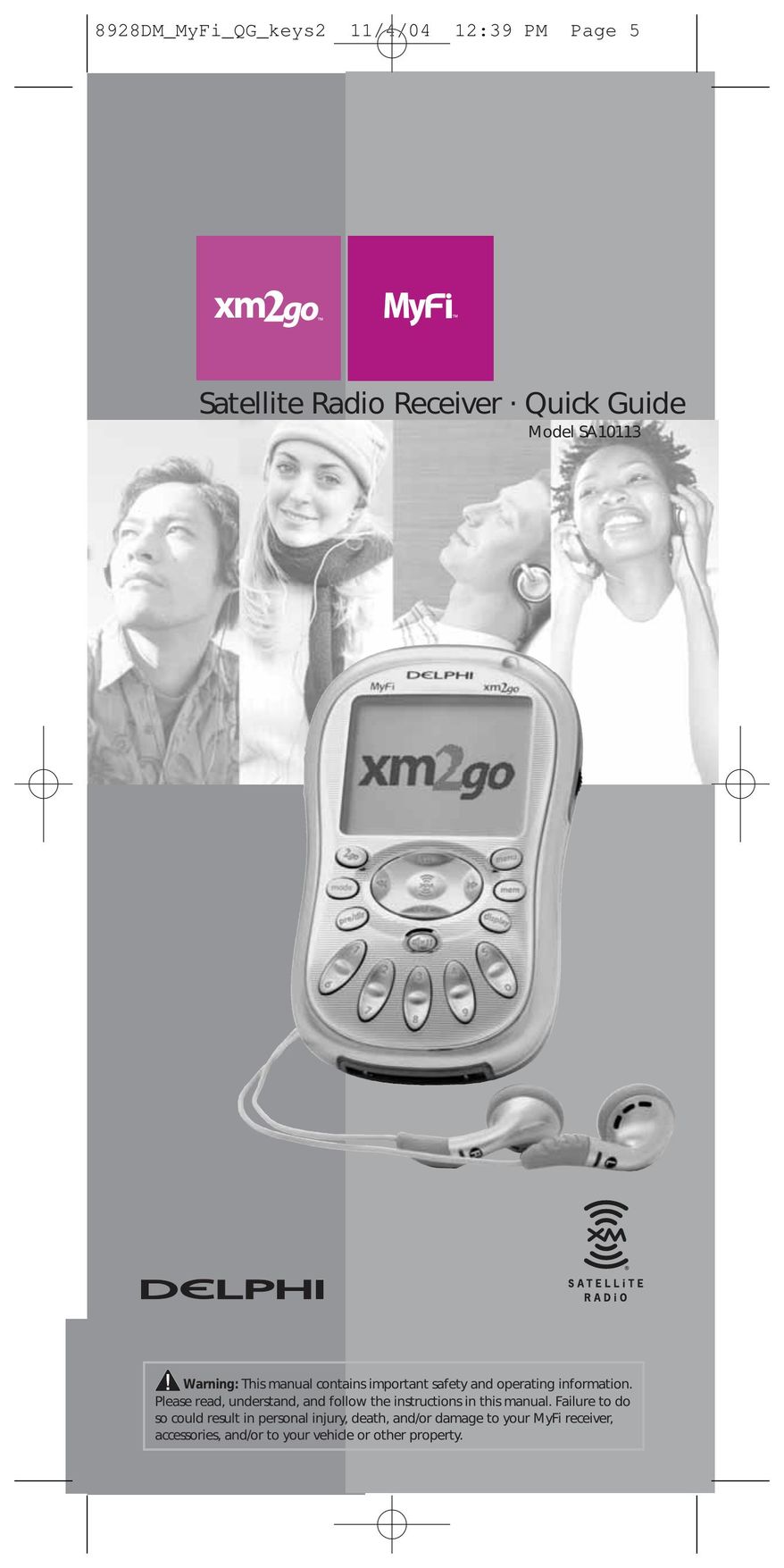 XM Satellite Radio SA10113 Satellite Radio User Manual