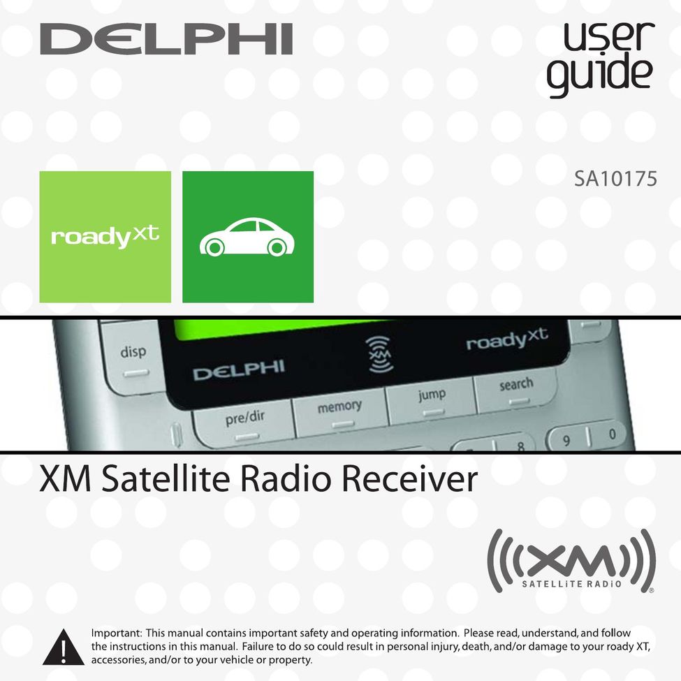 XM Satellite Radio SA10177 Satellite Radio User Manual