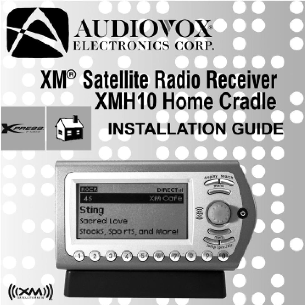 XM Satellite Radio XMH10 Satellite Radio User Manual
