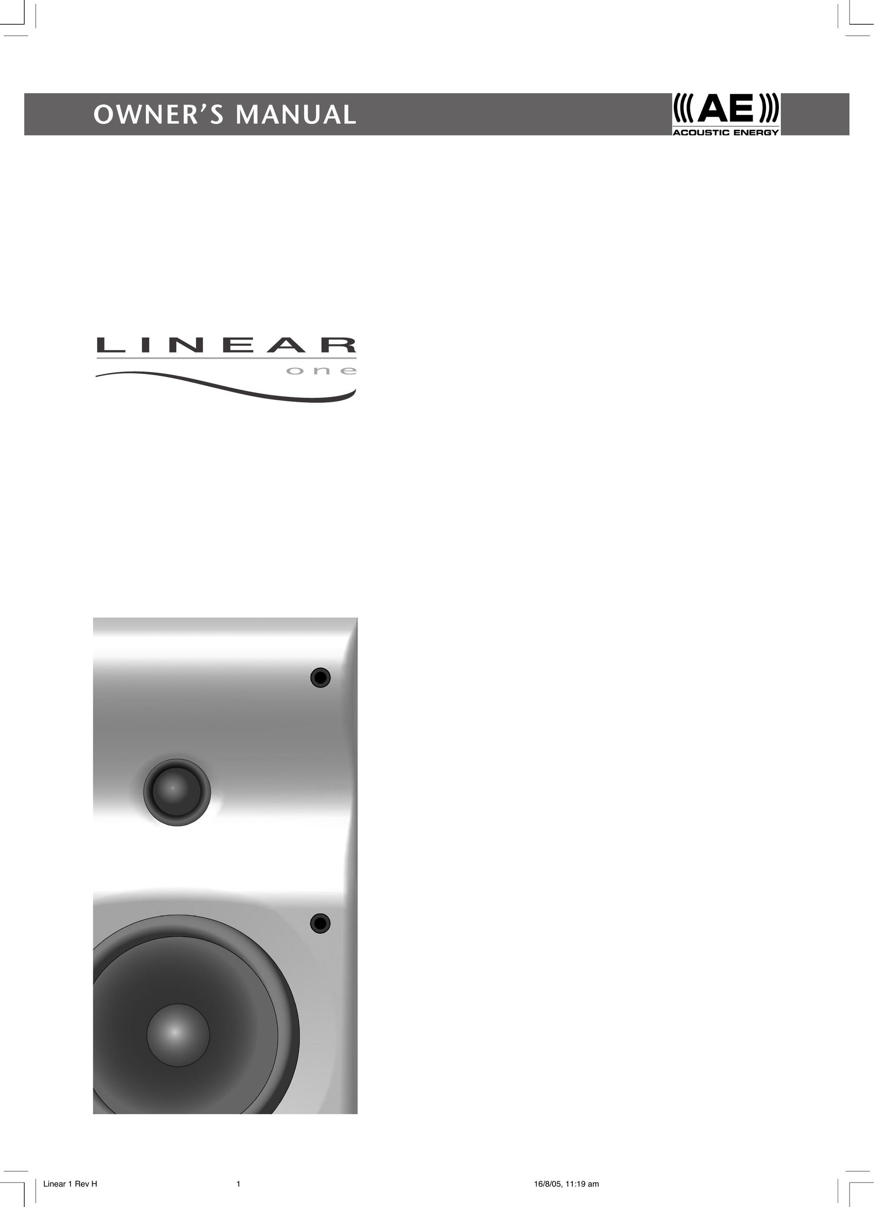 Acoustic Energy Linear One Speaker User Manual