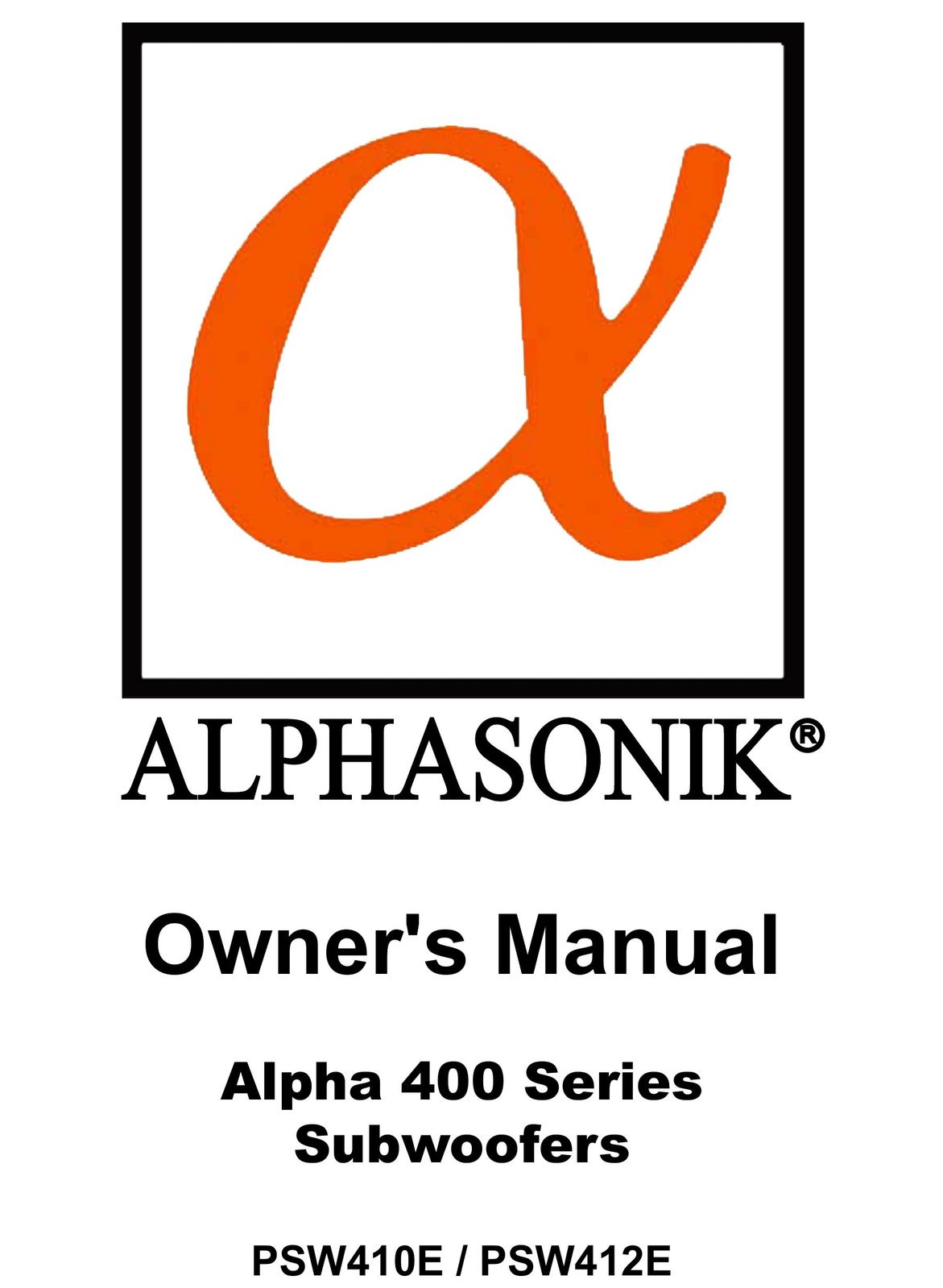 Alphasonik PSW412E Speaker User Manual