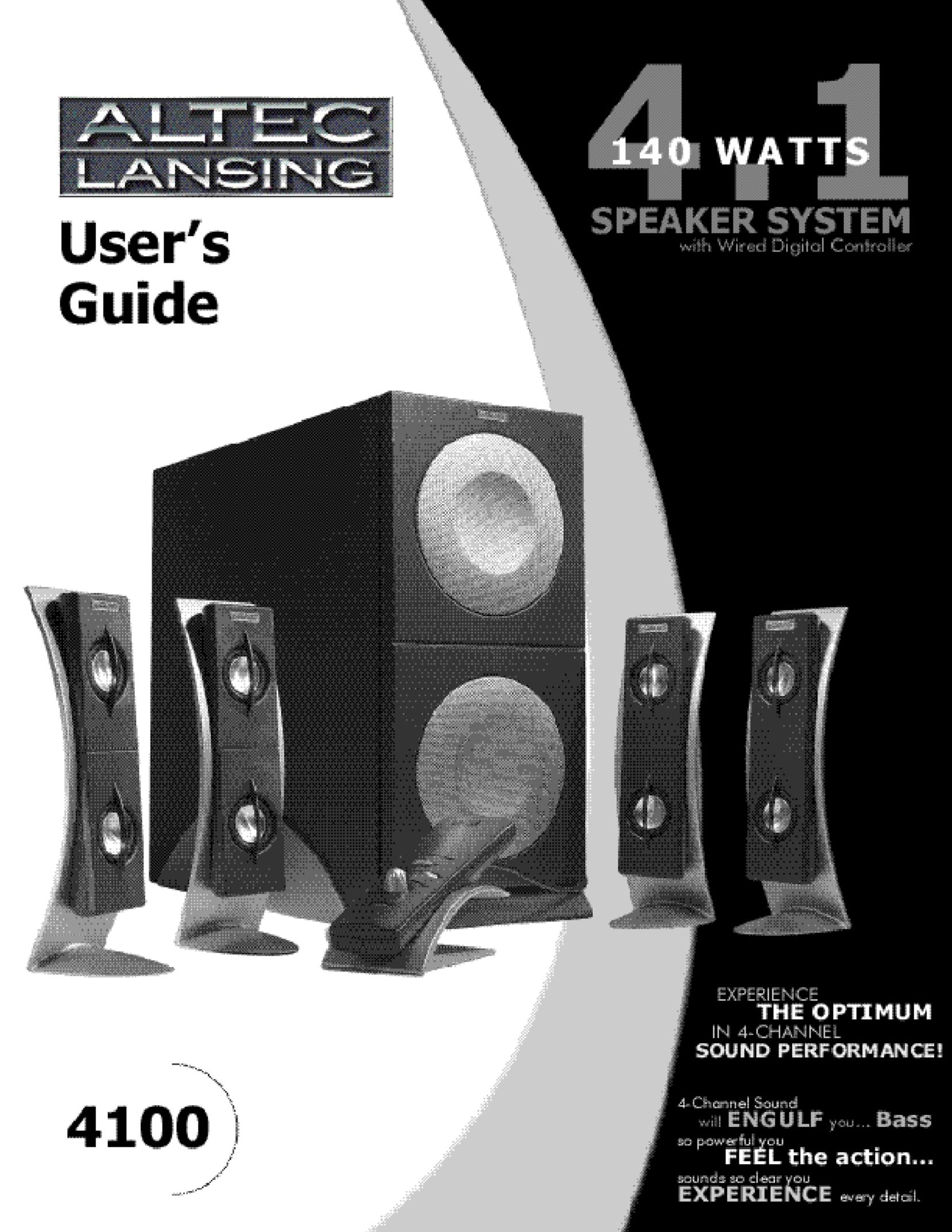 Altec Lansing 4100 Speaker User Manual