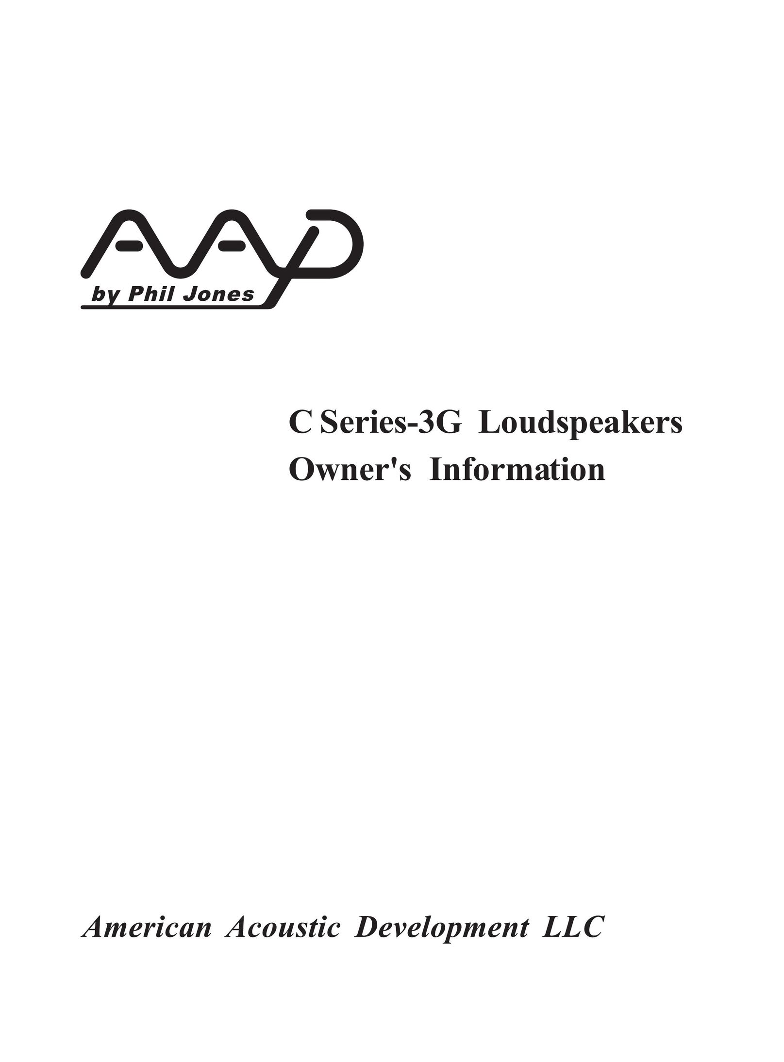 American Acoustic Development C Series-3G Speaker User Manual
