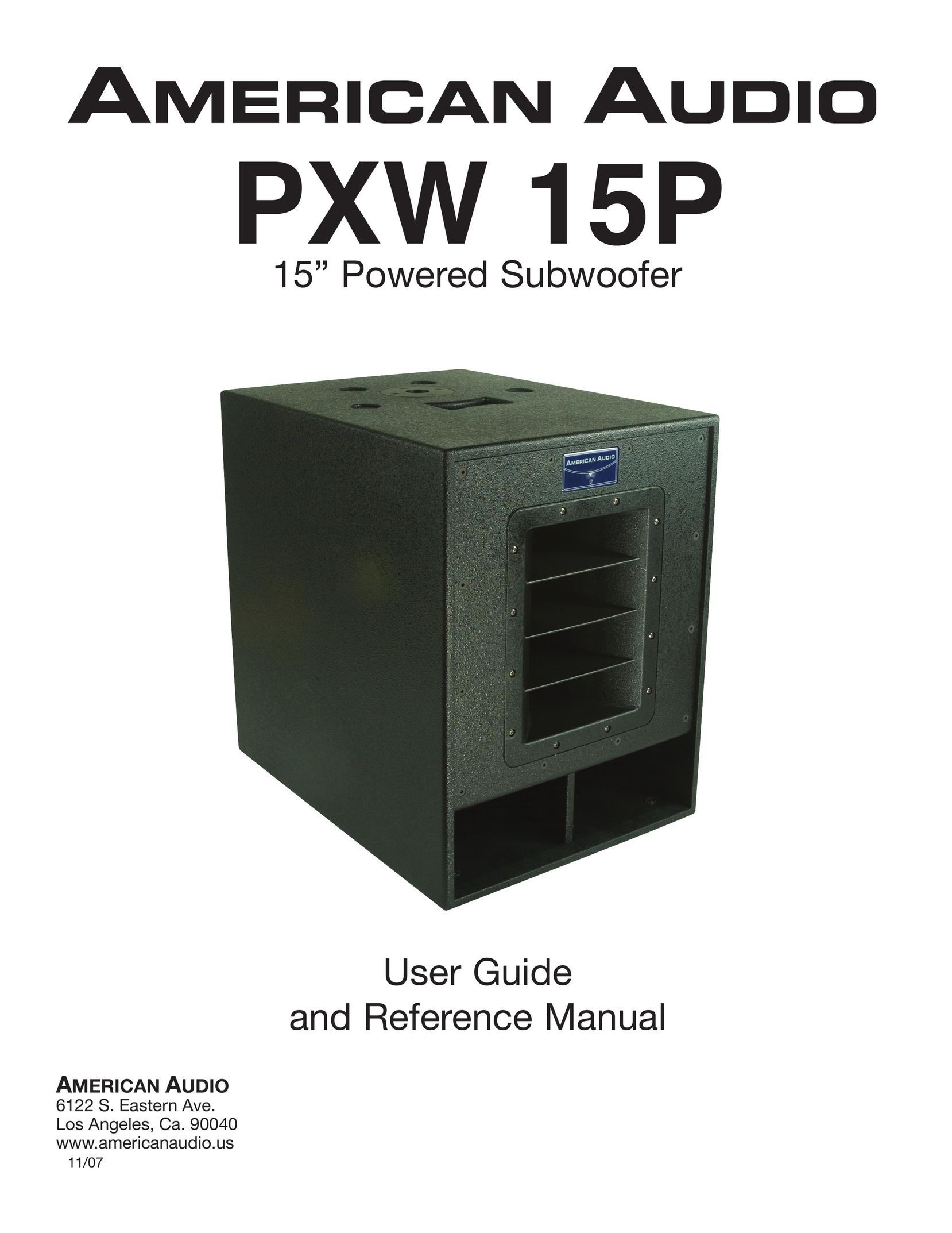 American Audio PXW 15P15p Speaker User Manual