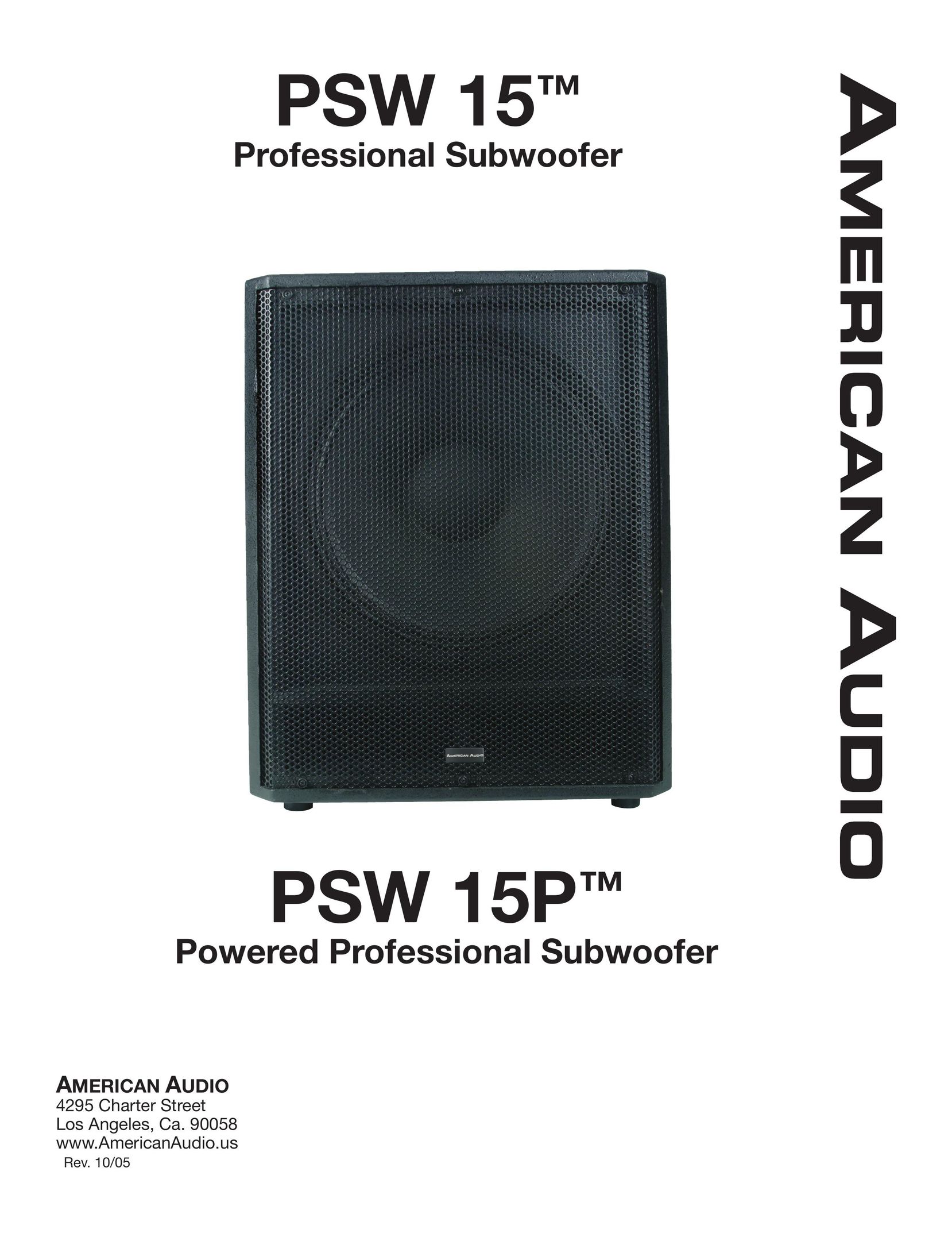 American International PSW 15TM Speaker User Manual