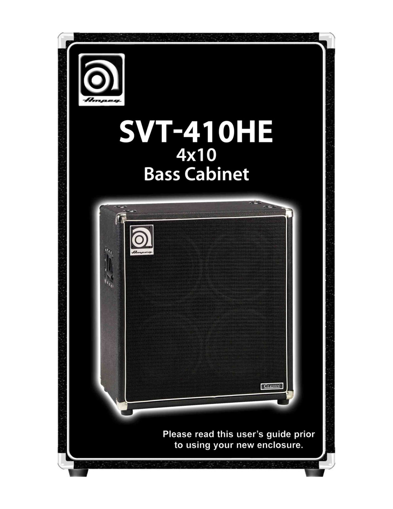 Ampeg SVT-410HE Speaker User Manual