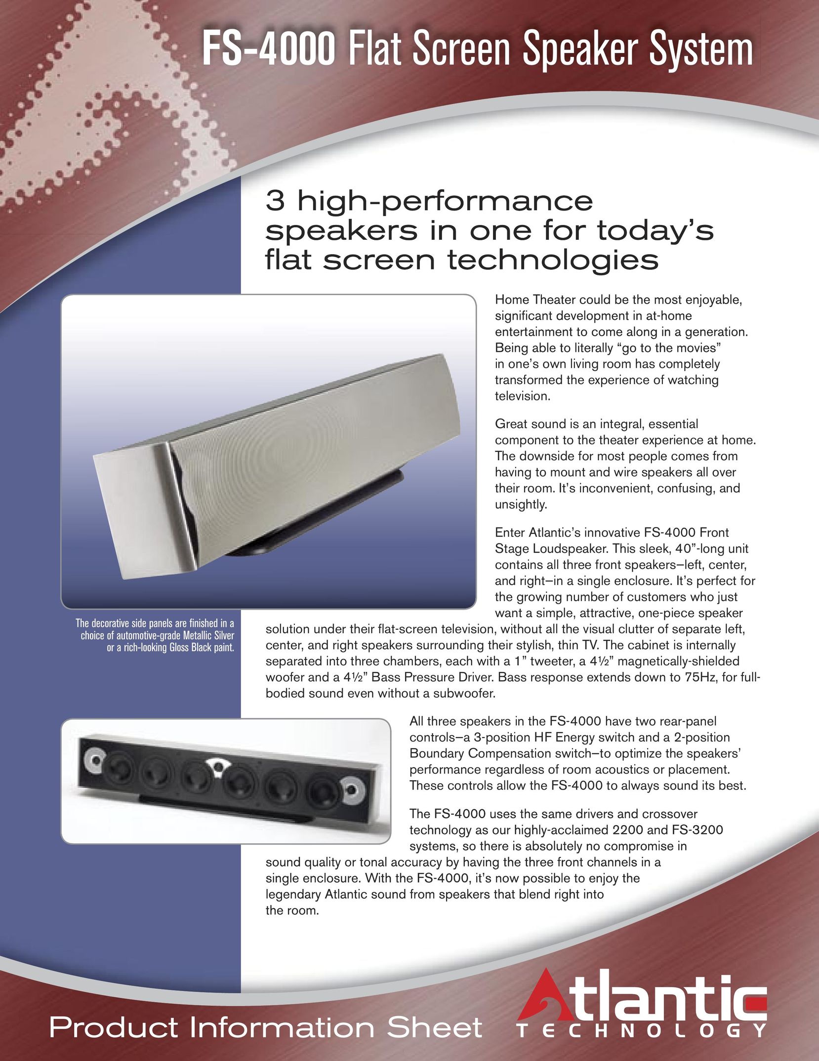 Atlantic Technology FS-4000 Speaker User Manual