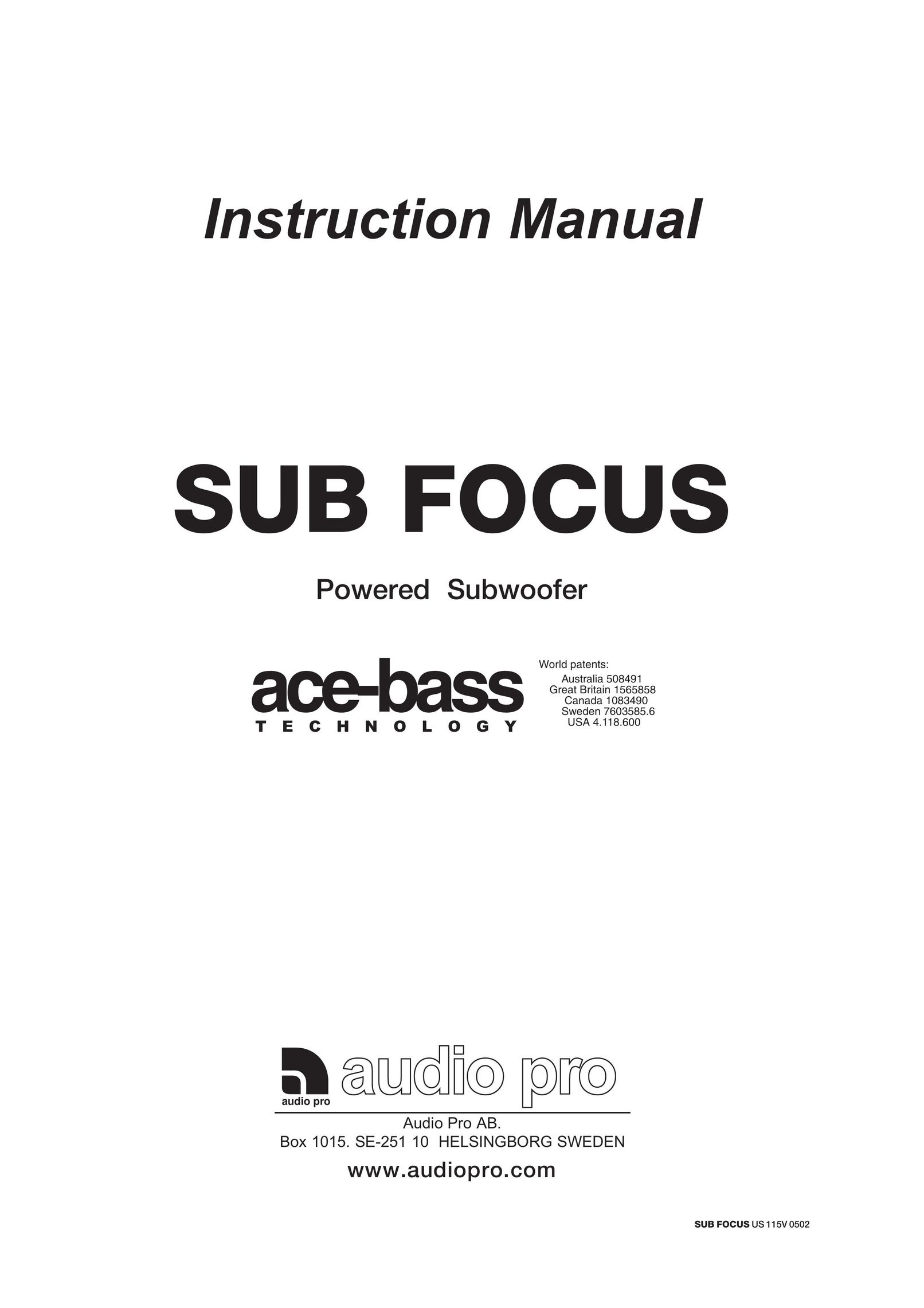 Audio Pro 115V 0502 Speaker User Manual