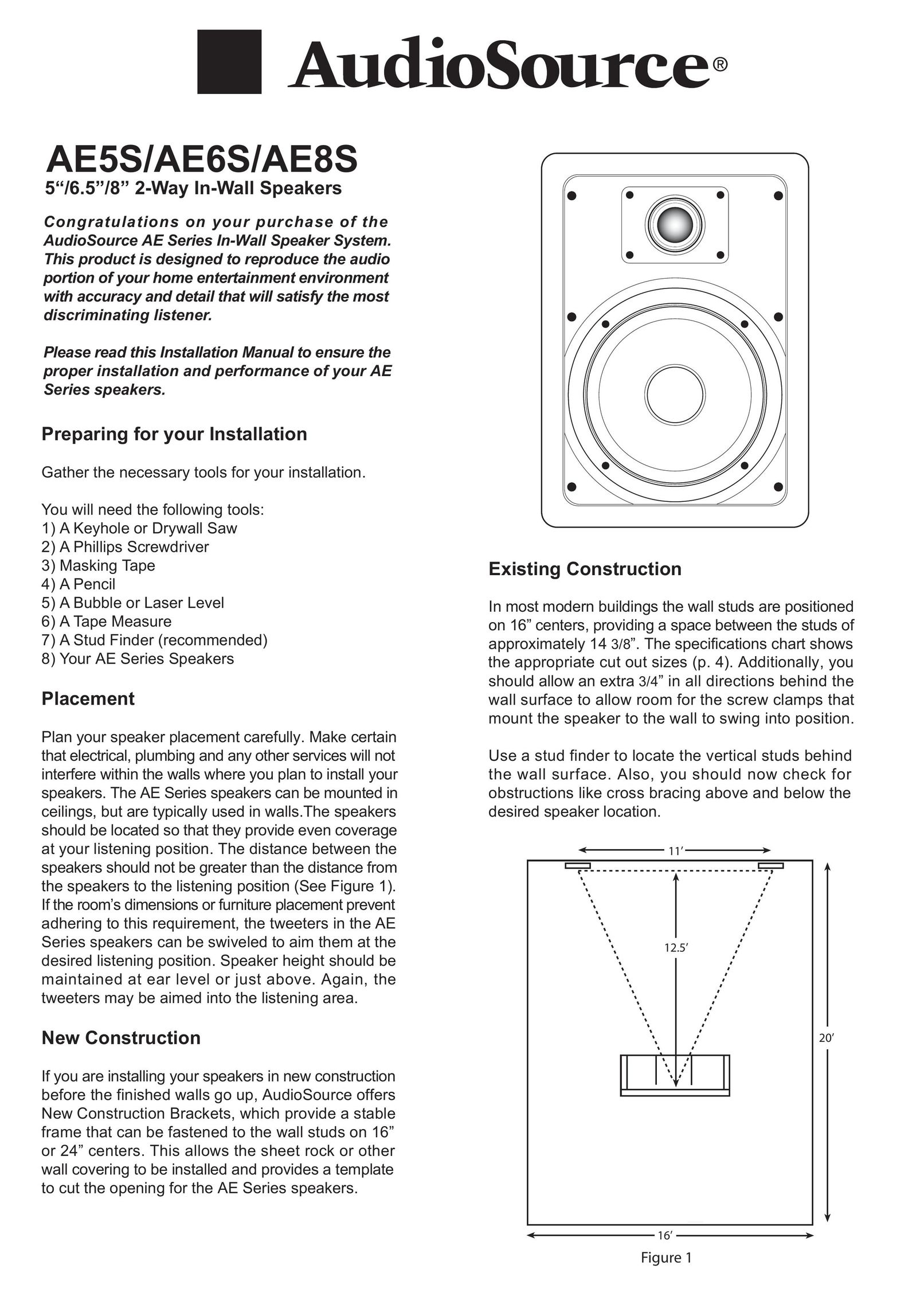 AudioSource AE5S Speaker User Manual