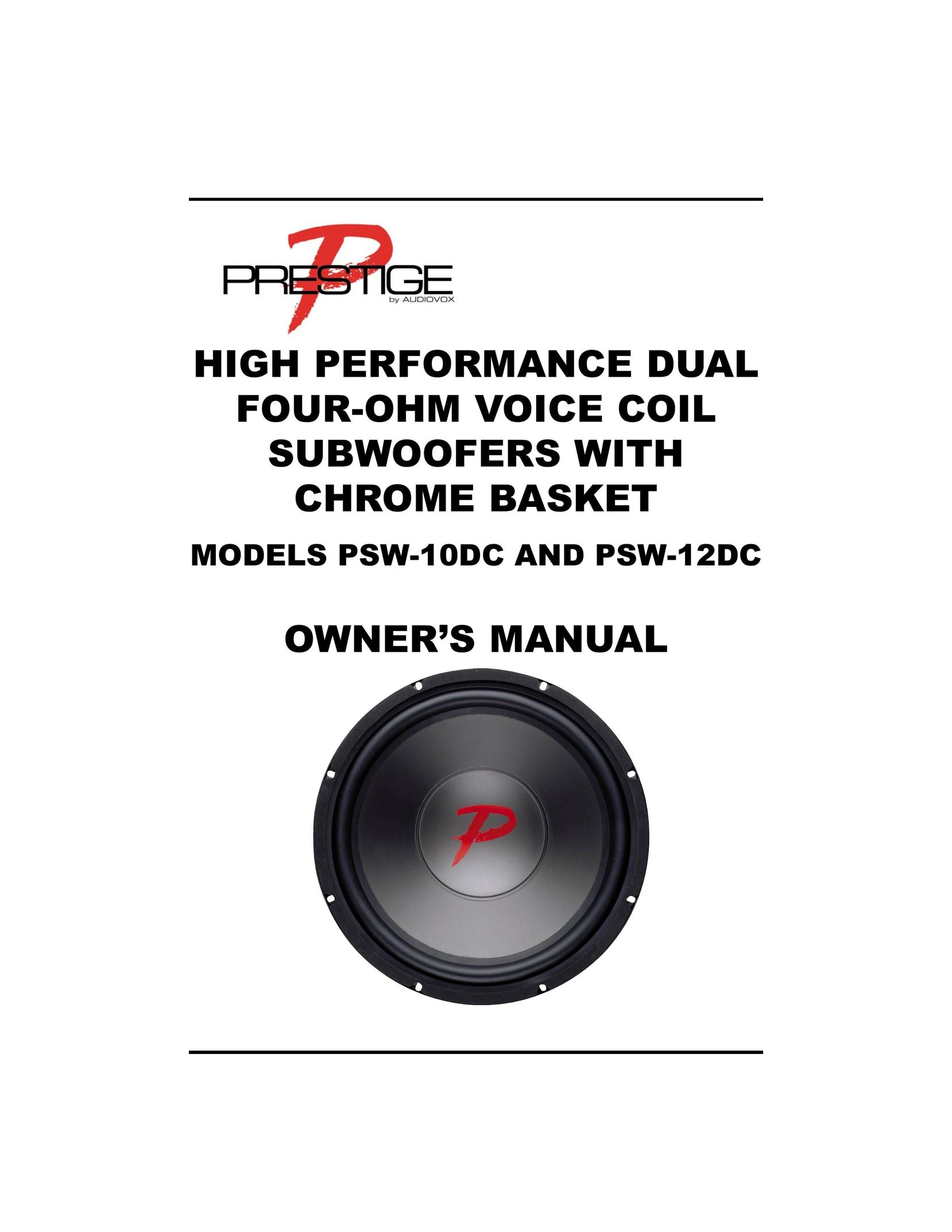 Audiovox PSW-12DC Speaker User Manual