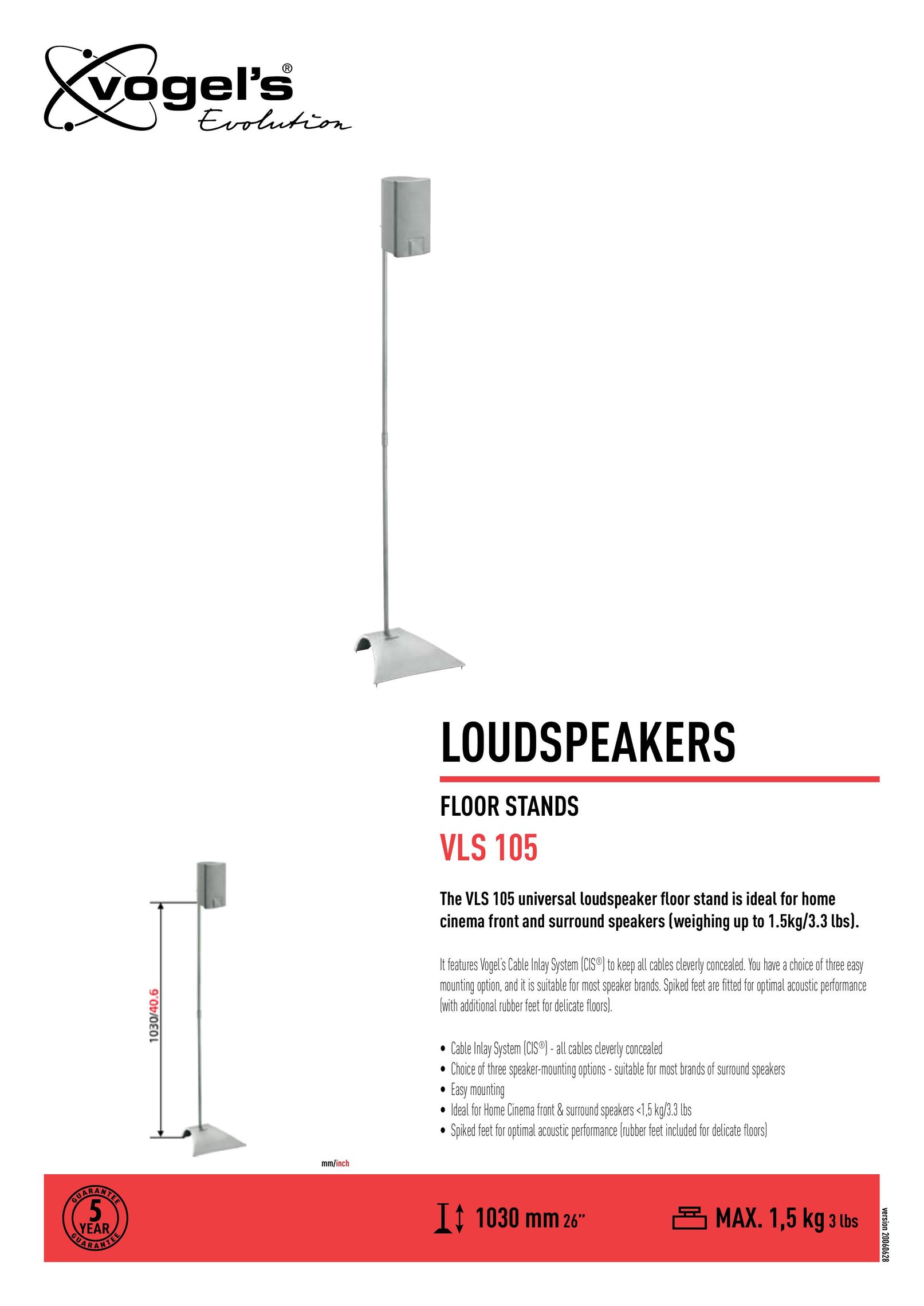 Audiovox VLS 105 Speaker User Manual
