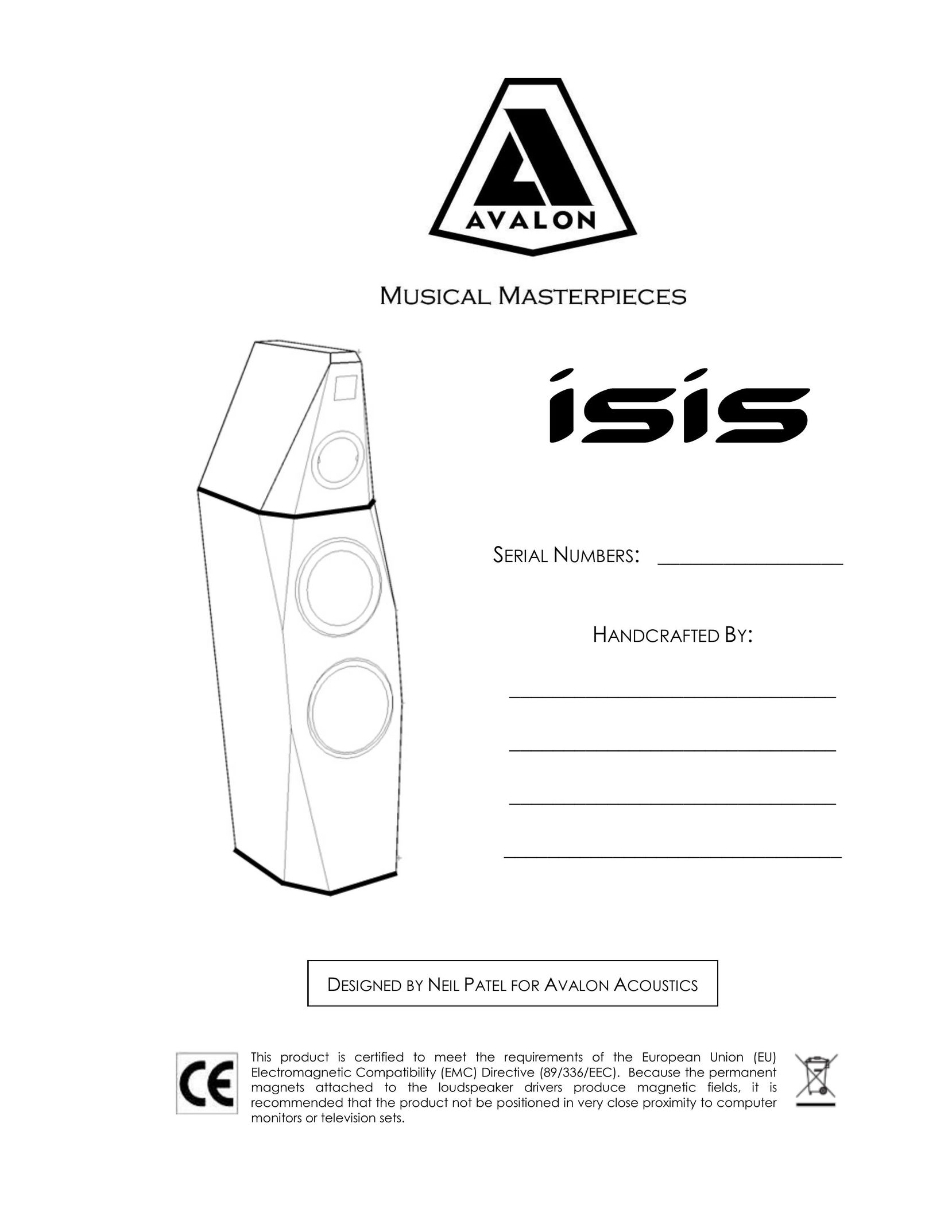 Avalon Acoustics Isis Speaker User Manual