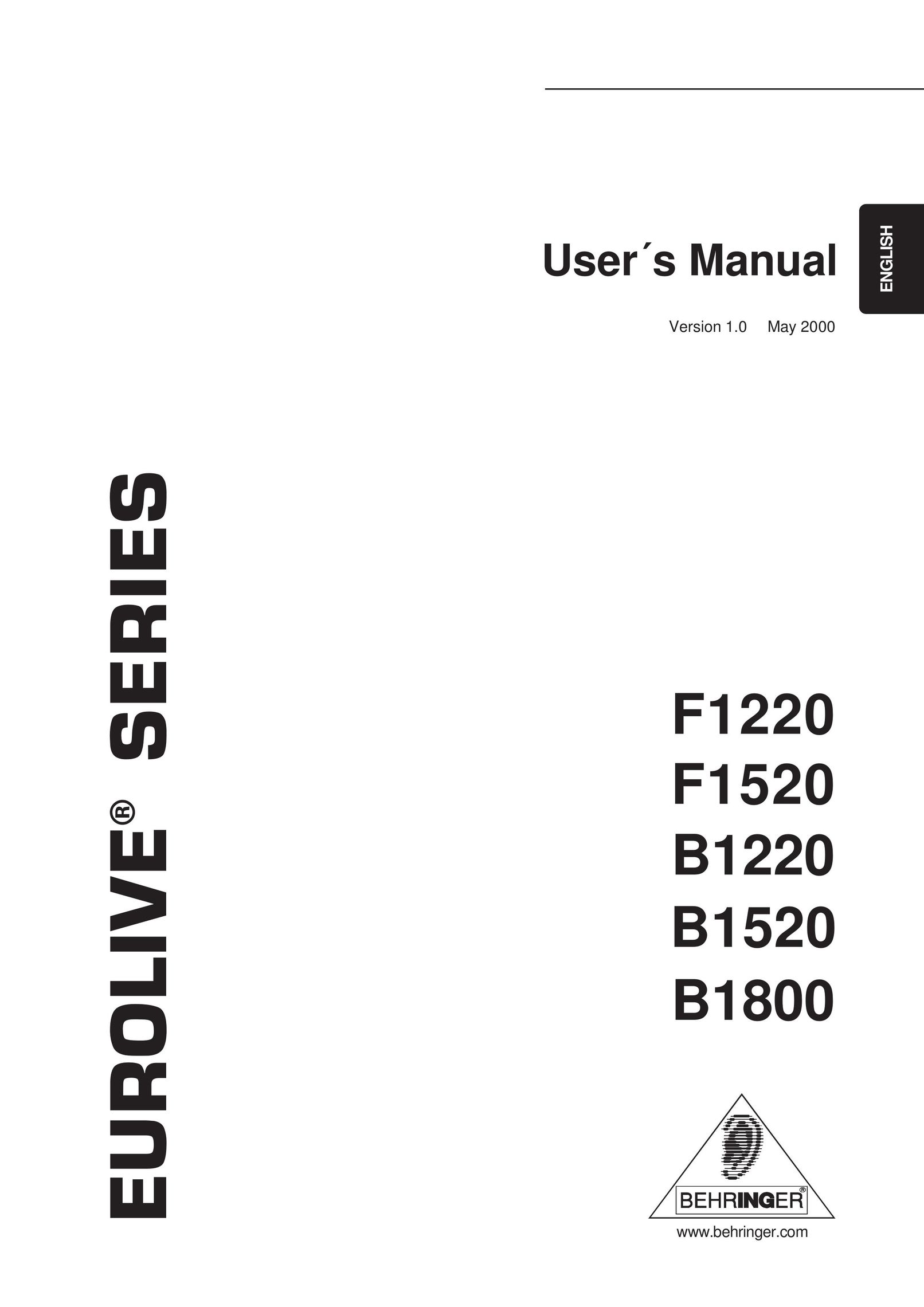 Behringer B1520 Speaker User Manual