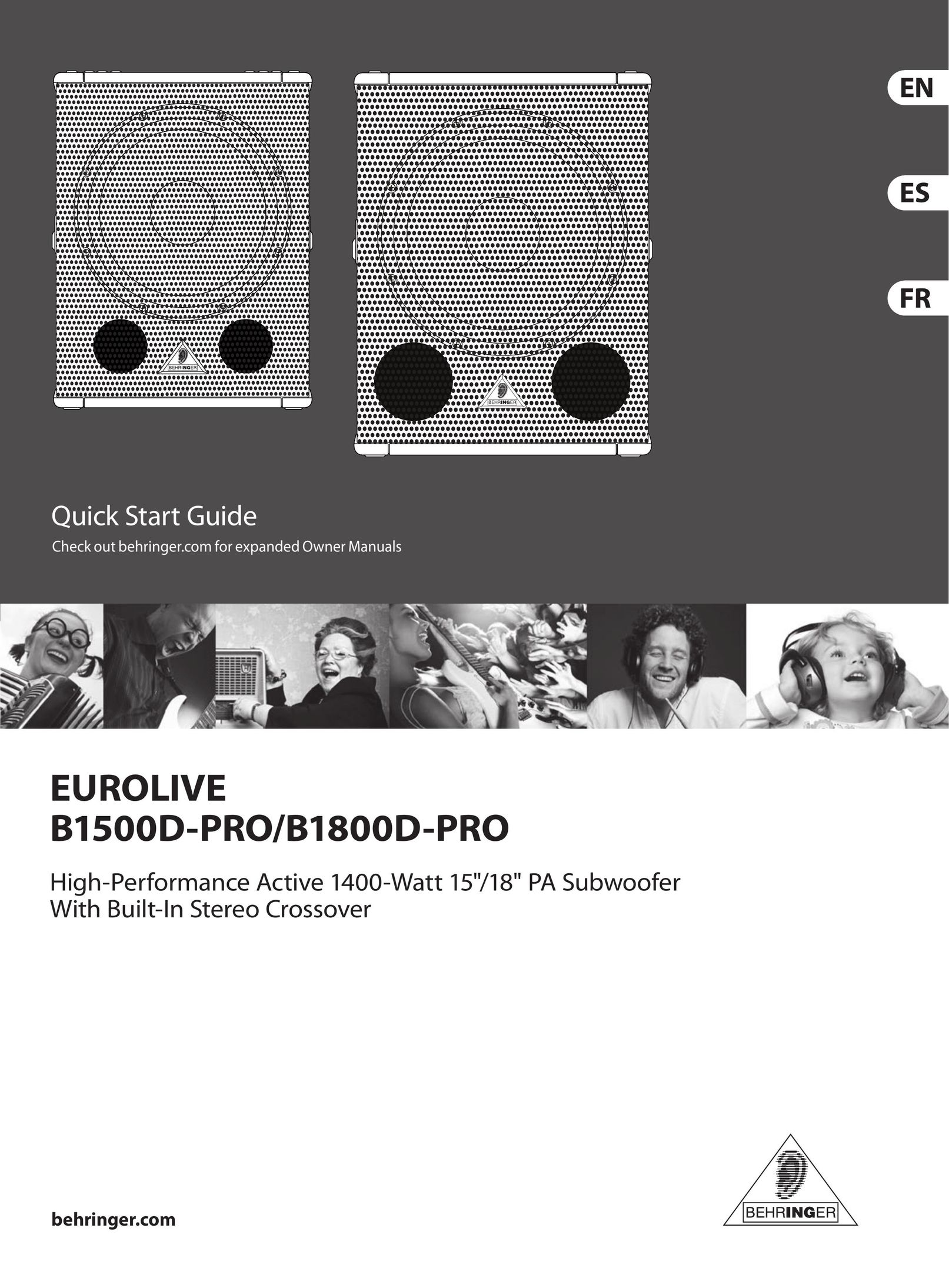 Behringer B1800D-PRO Speaker User Manual