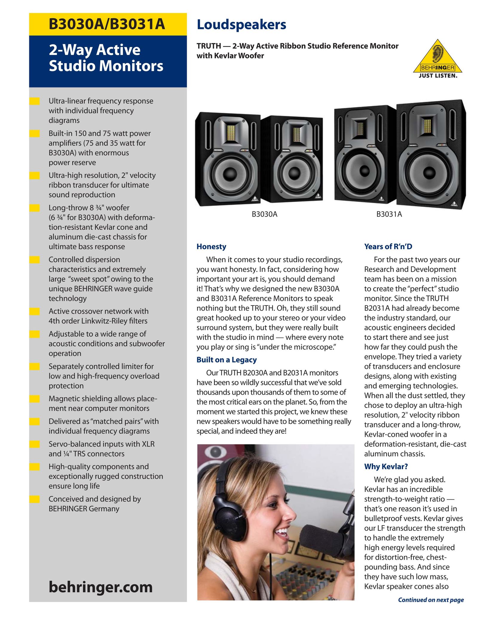 Behringer B3031A Speaker User Manual
