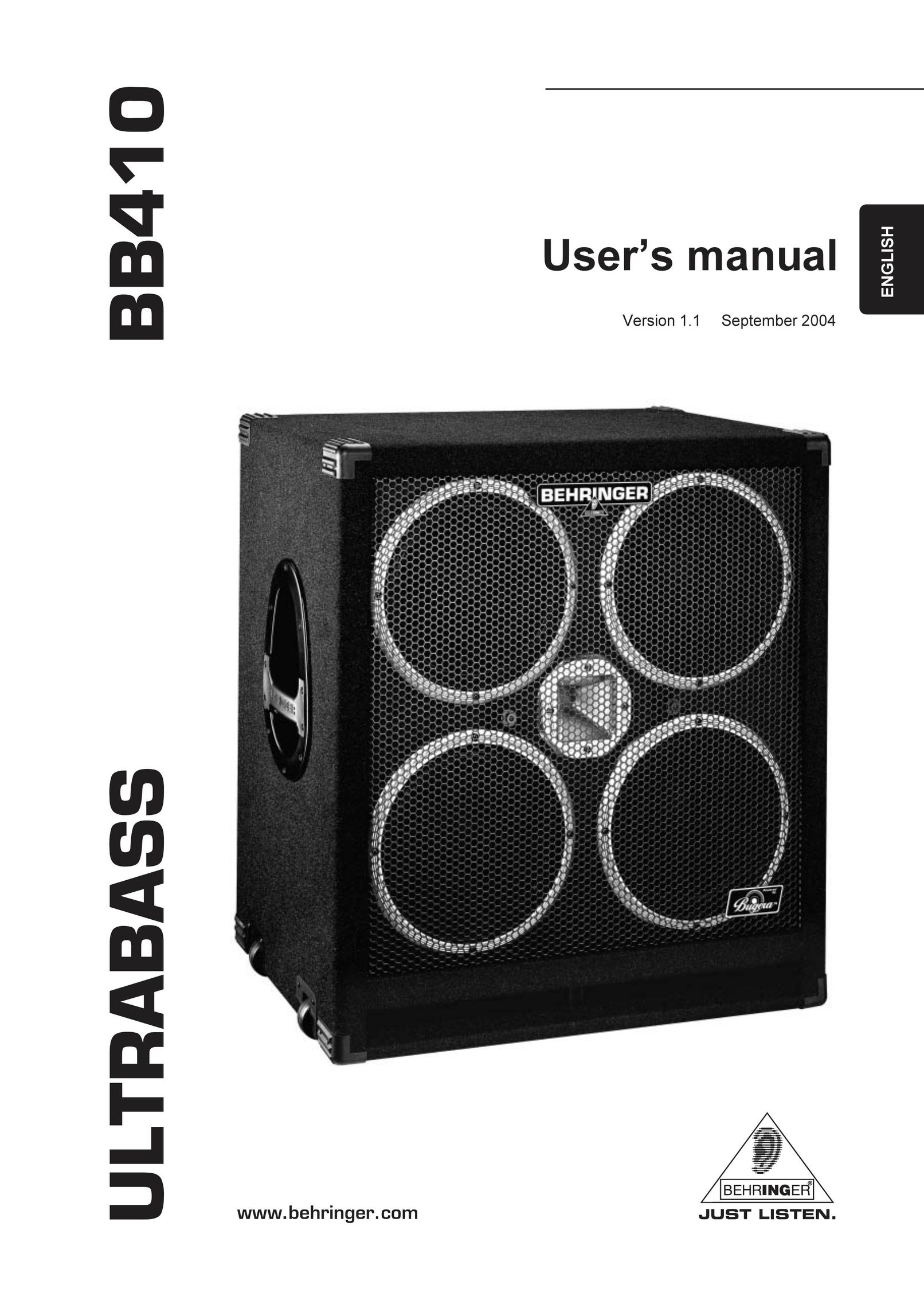 Behringer BB410 Speaker User Manual
