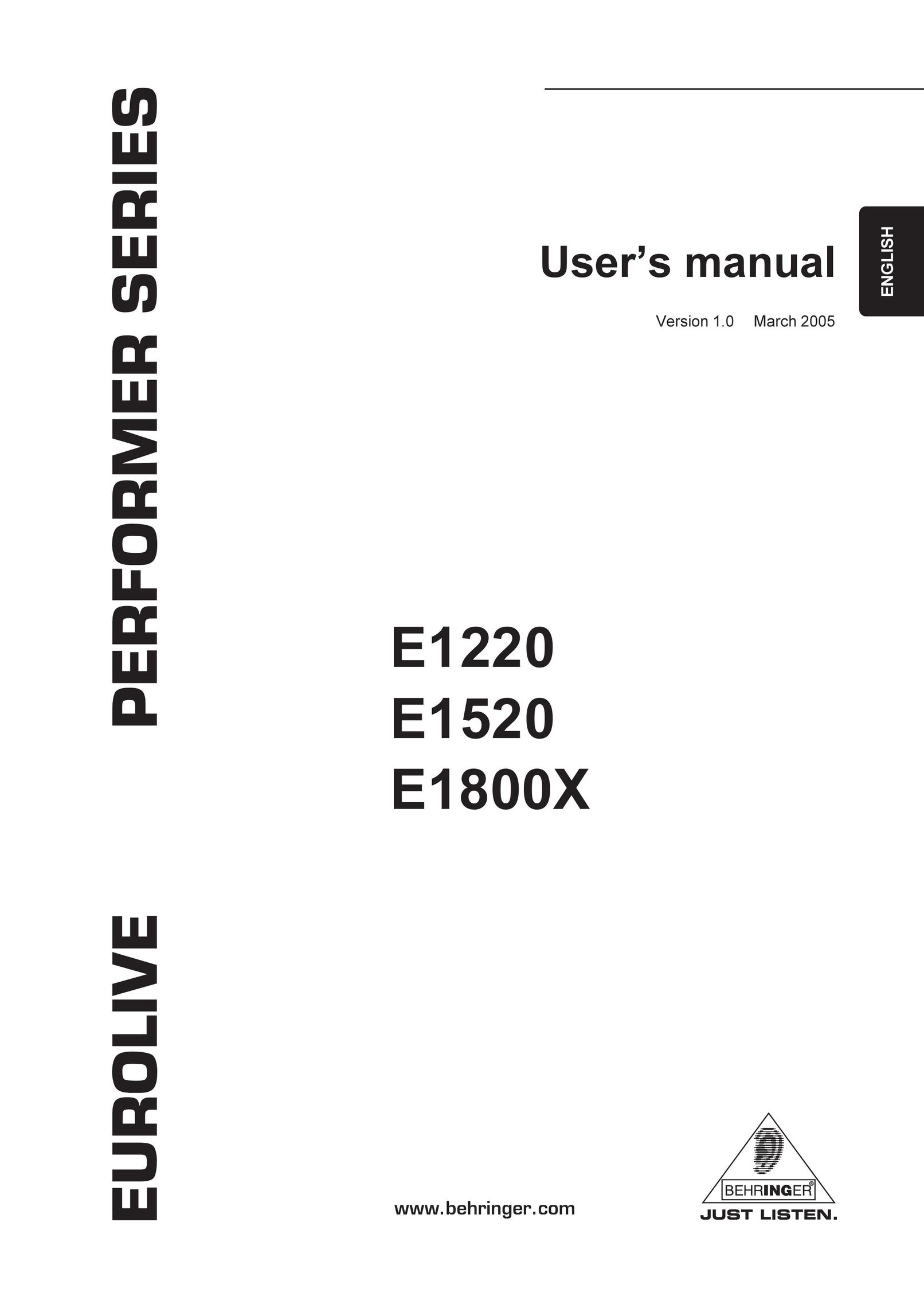 Behringer E1800X Speaker User Manual