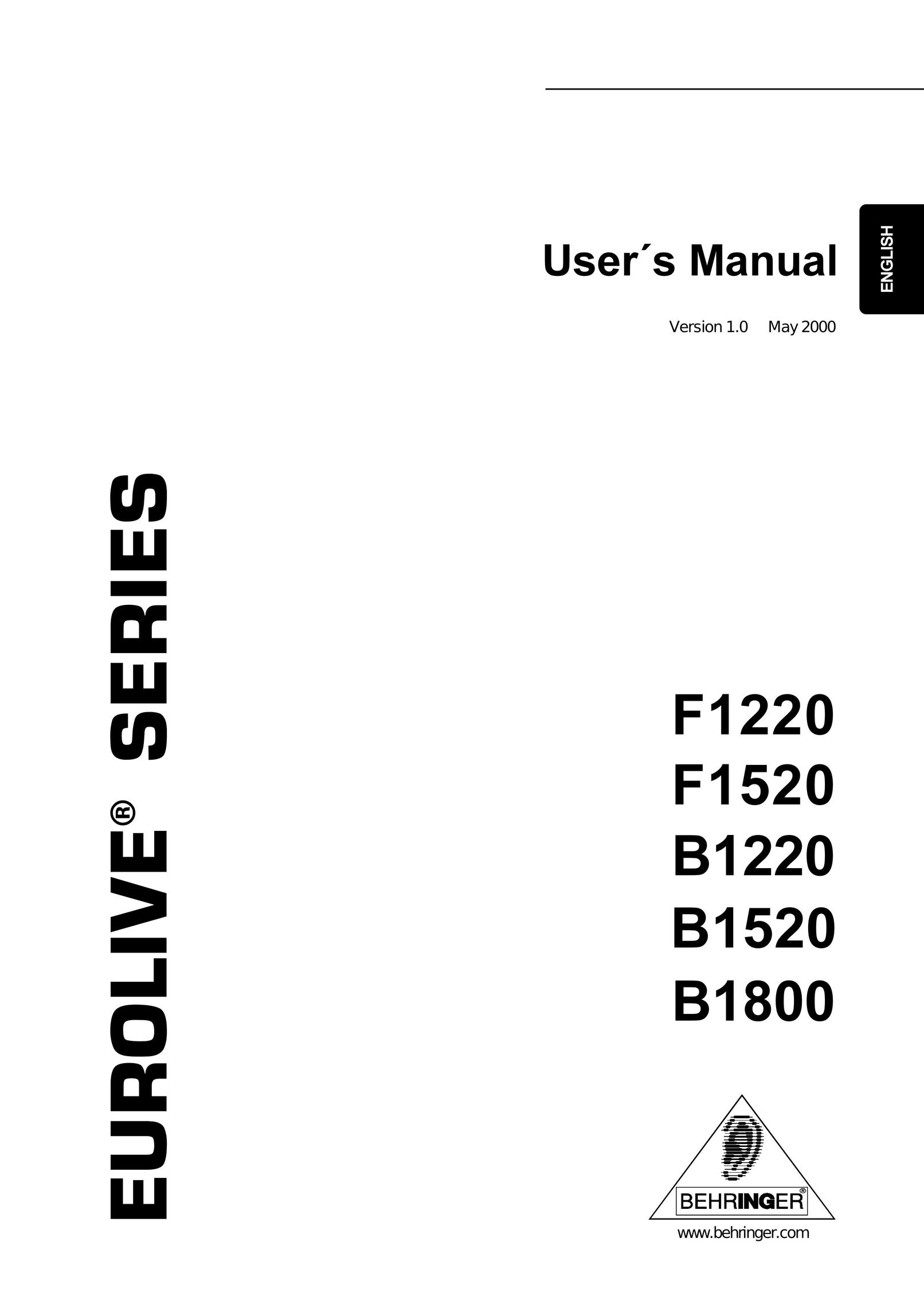 Behringer F1220 Speaker User Manual