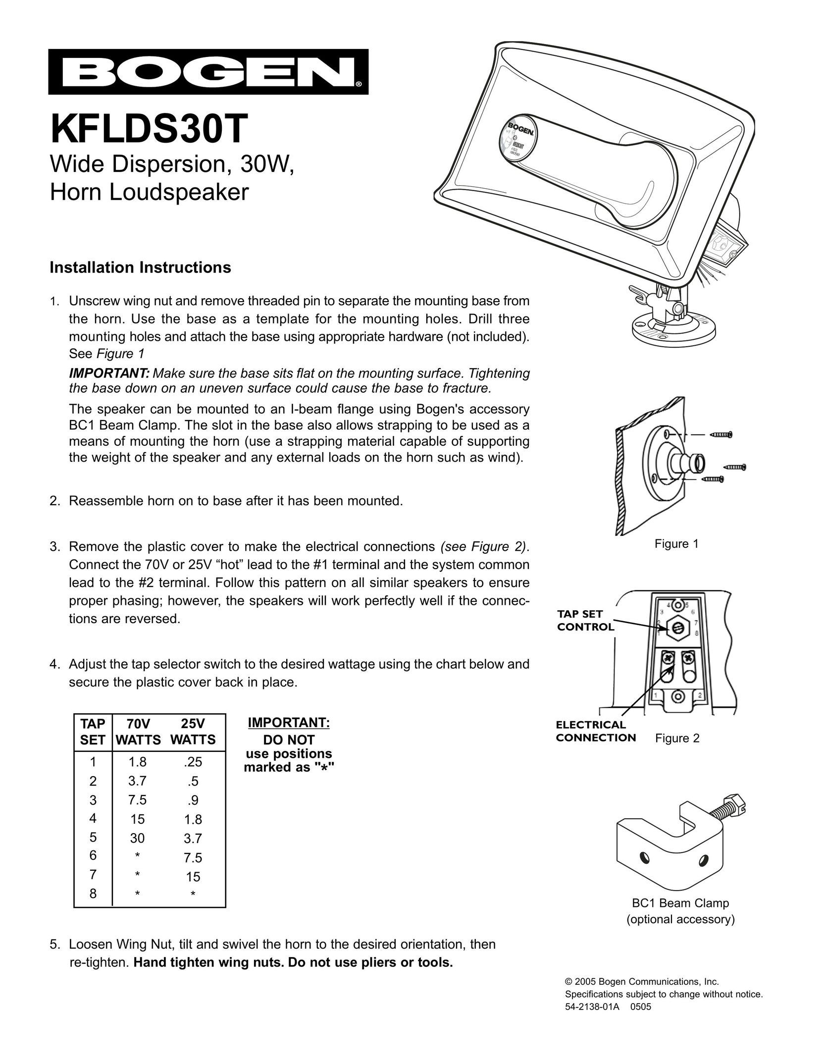 Bogen KFLDS30T Speaker User Manual