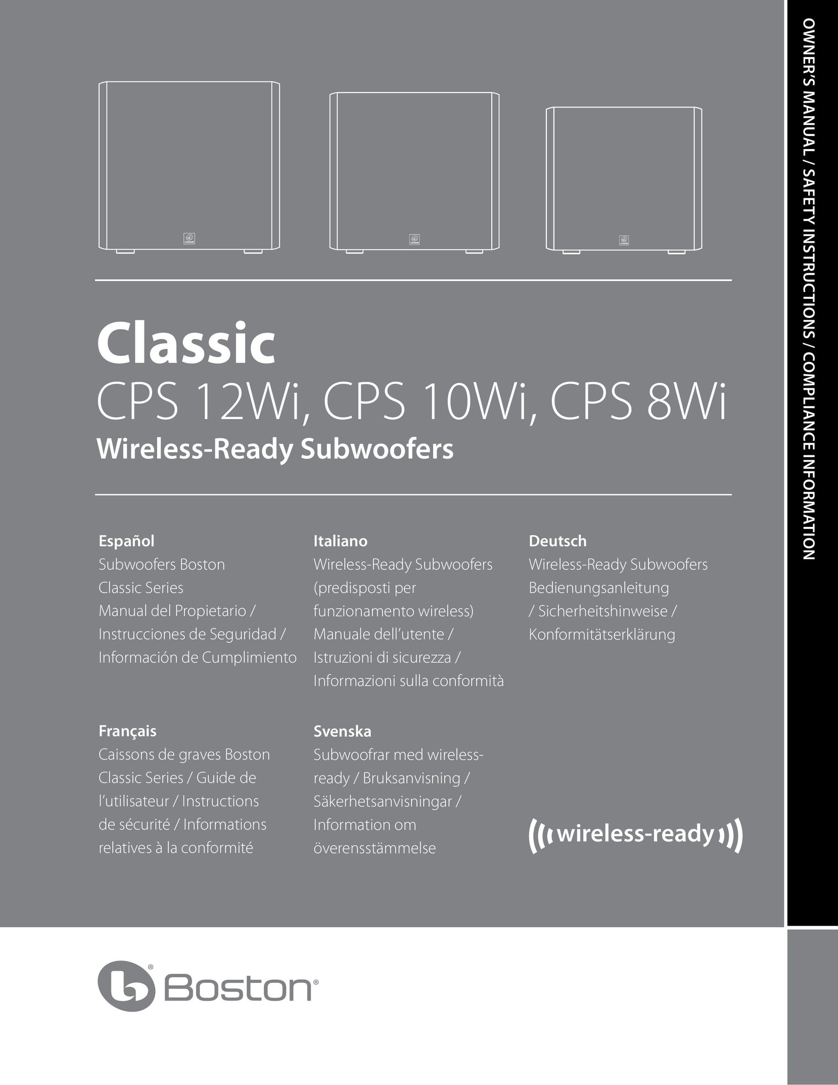 Boston Acoustics CPS 12Wi Speaker User Manual