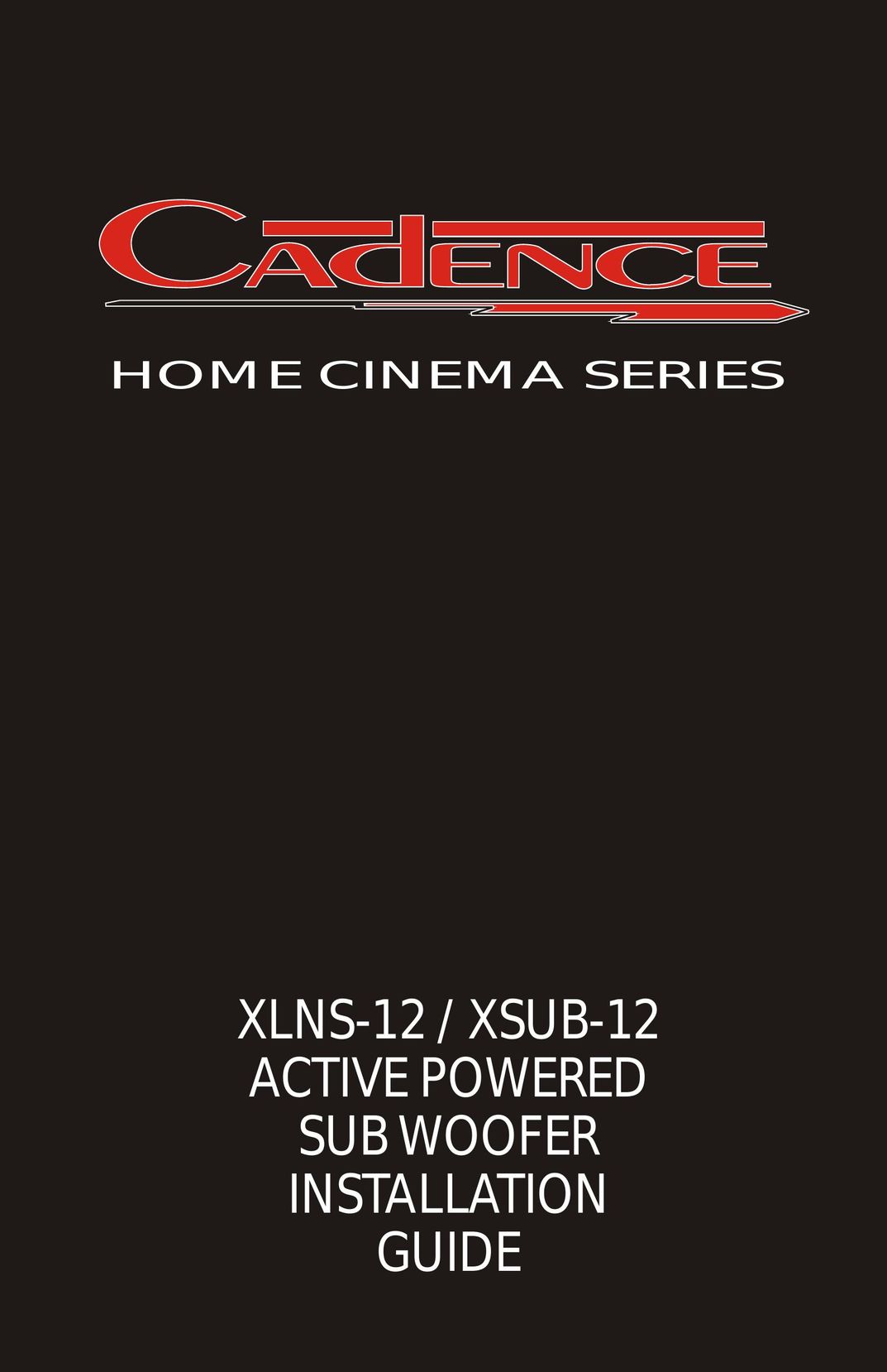 Cadence XSUB-12 Speaker User Manual