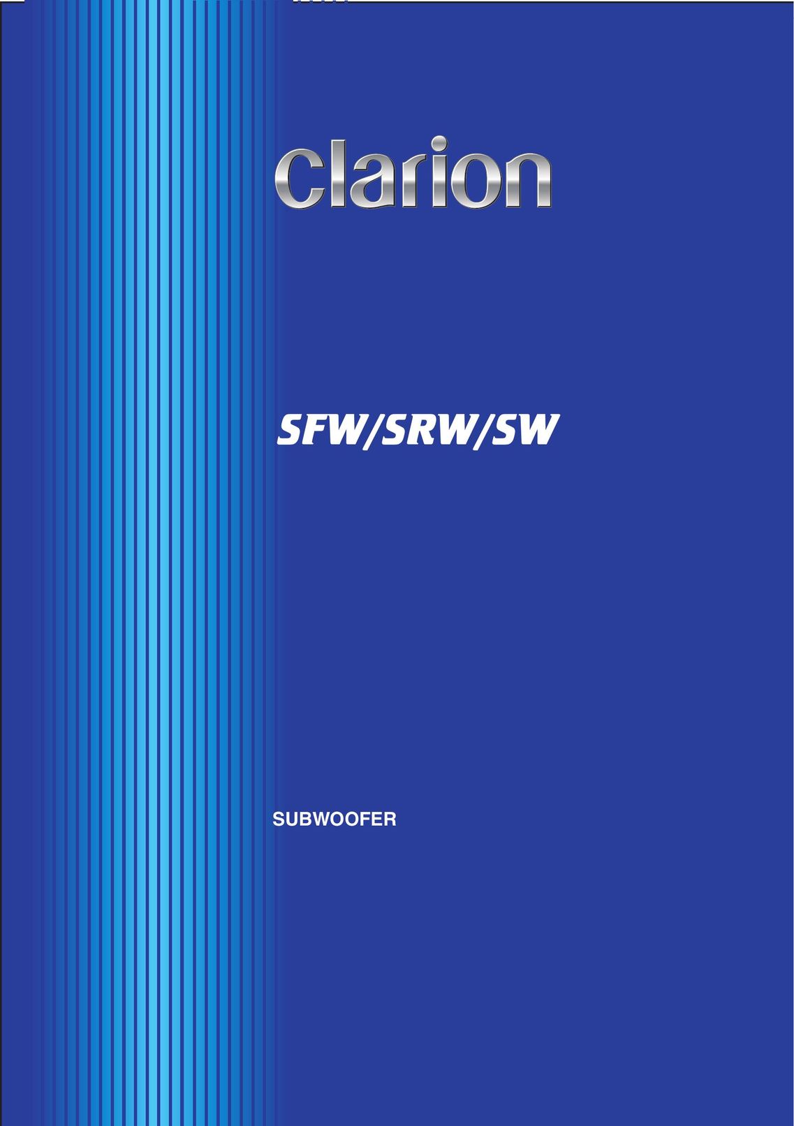 Clarion SFW Speaker User Manual