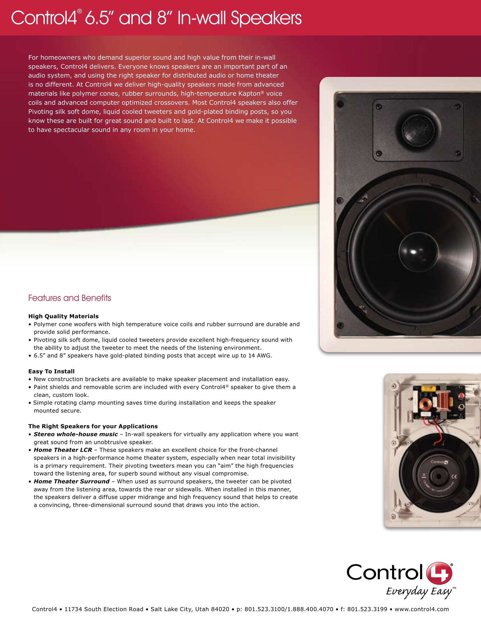 Control4 C4-IW8P Speaker User Manual