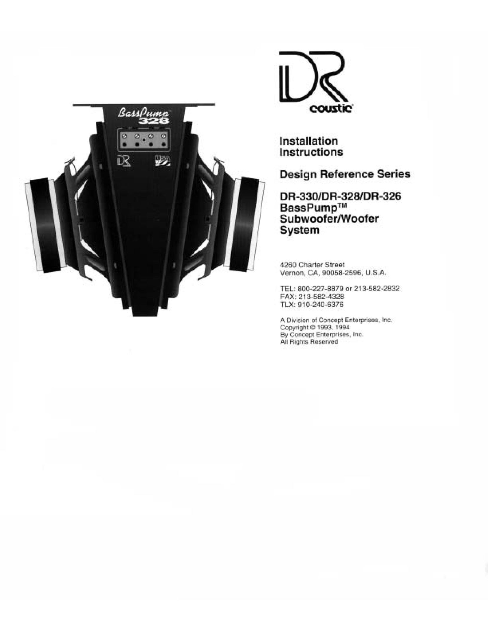Coustic DR-326 Speaker User Manual
