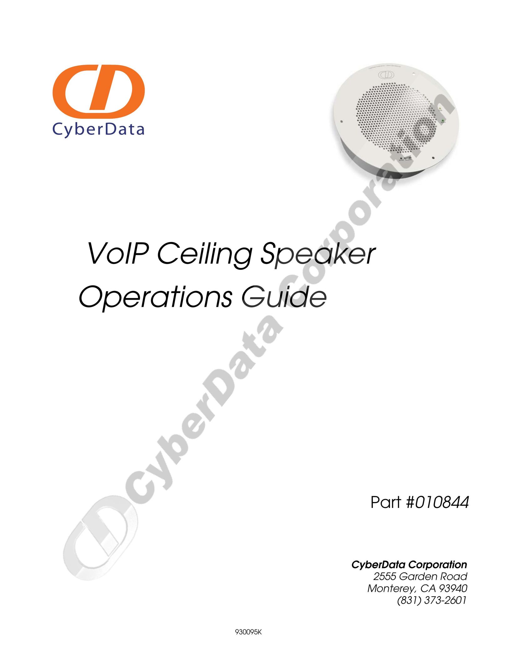 CyberData 930095K Speaker User Manual