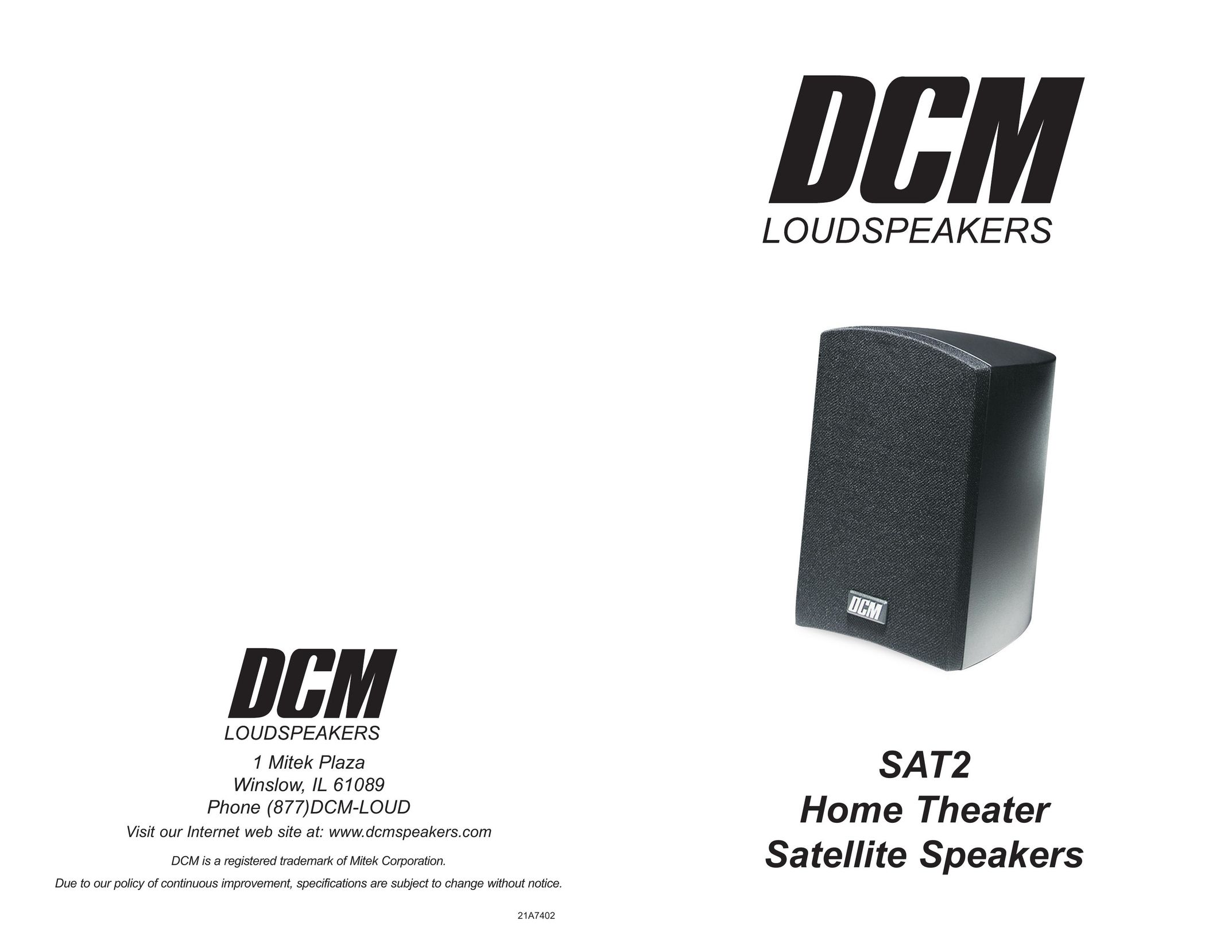 DCM Speakers 21A7402 Speaker User Manual