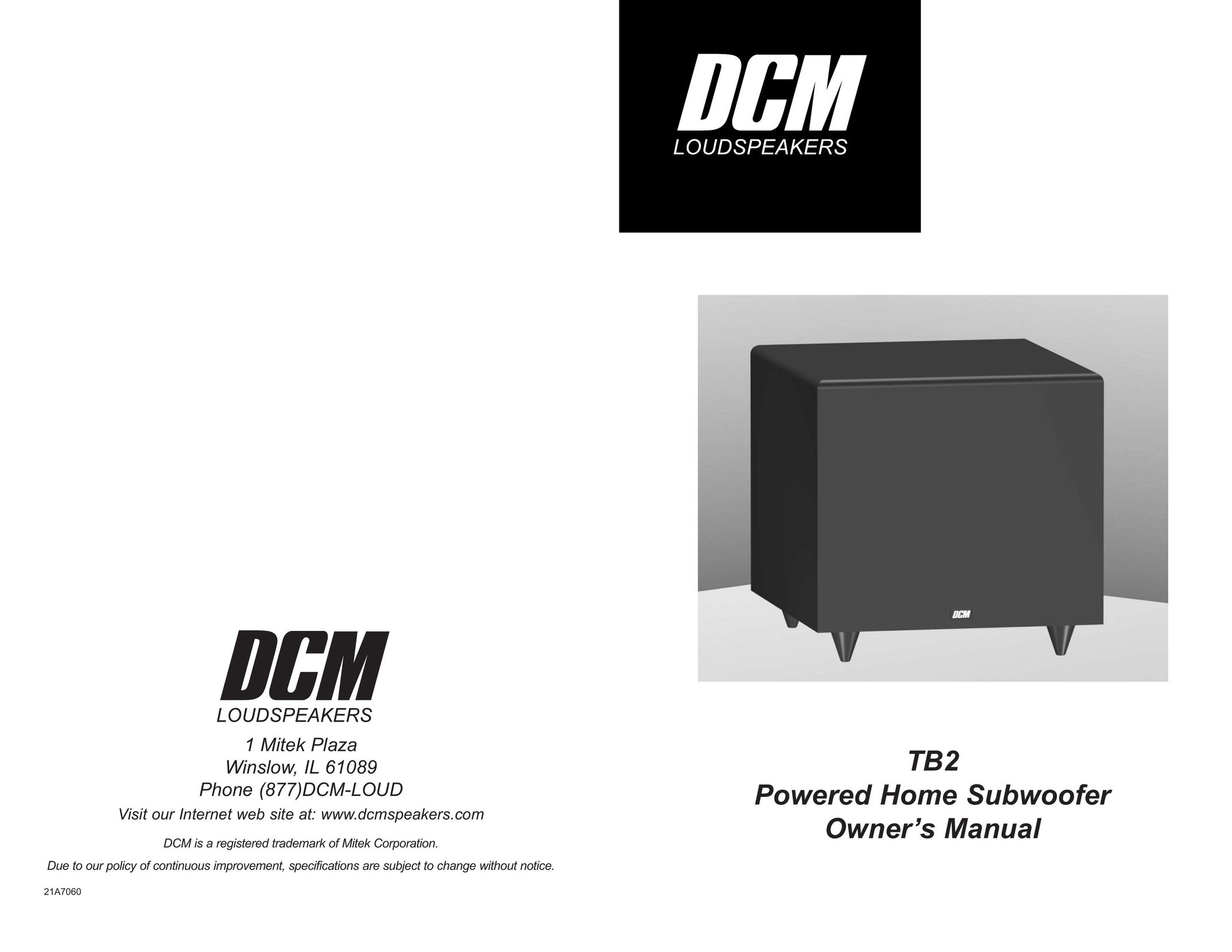 DCM Speakers TB2 Speaker User Manual