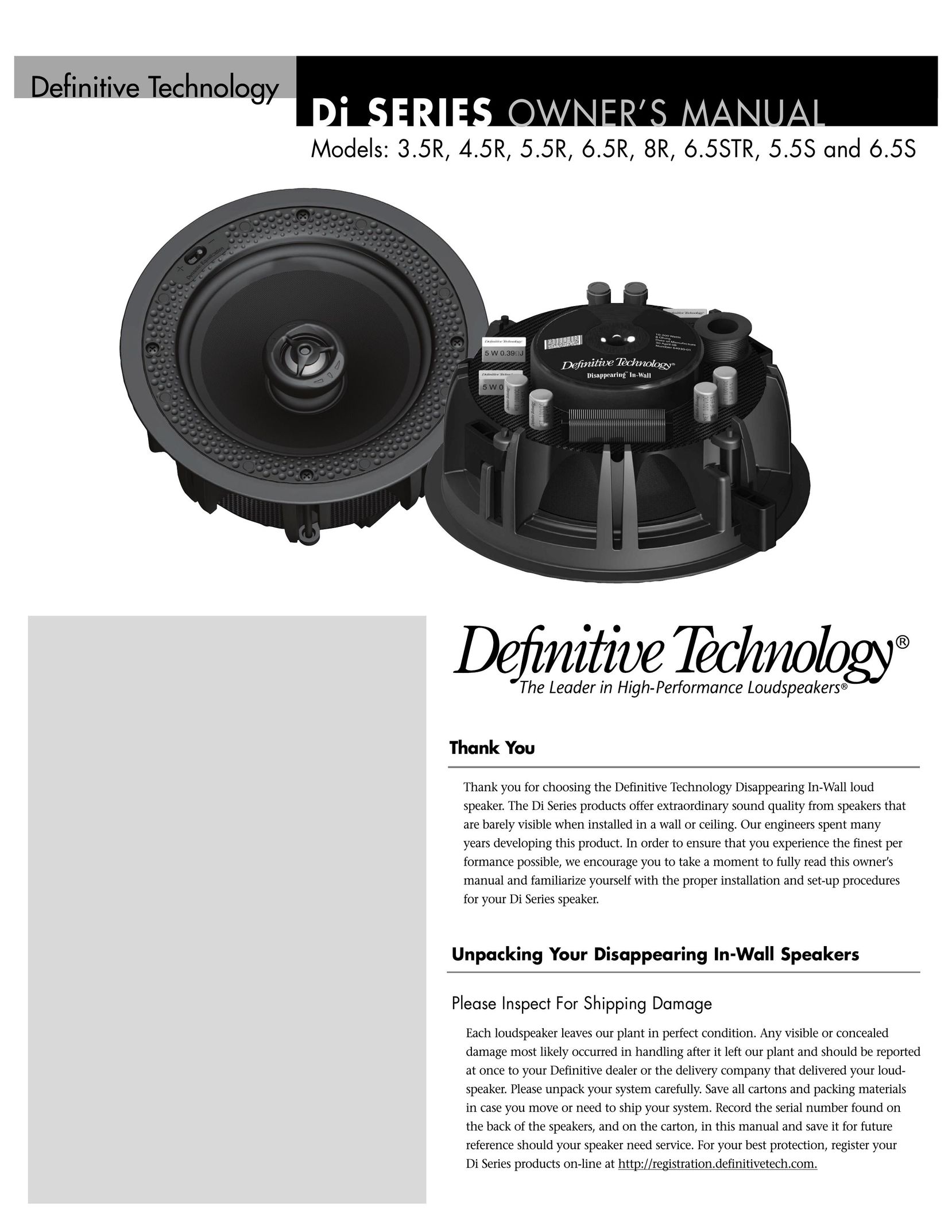 Definitive Technology 3.5R Speaker User Manual