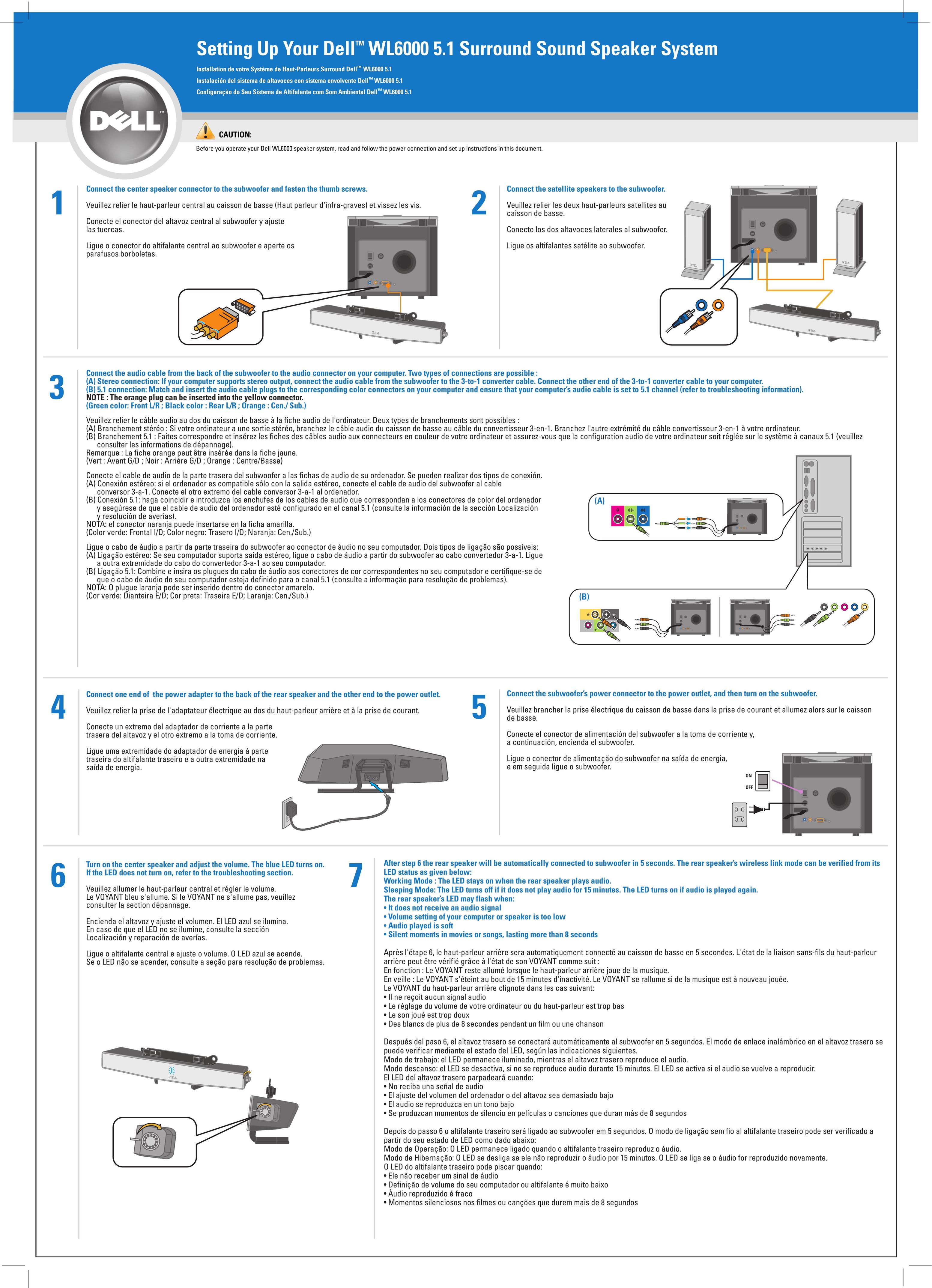Dell WL6000 Speaker User Manual