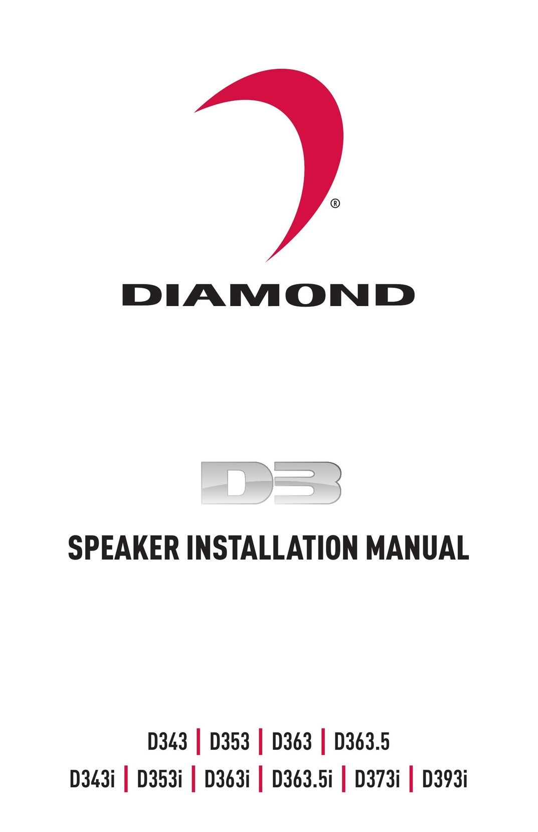 Diamond D343 Speaker User Manual