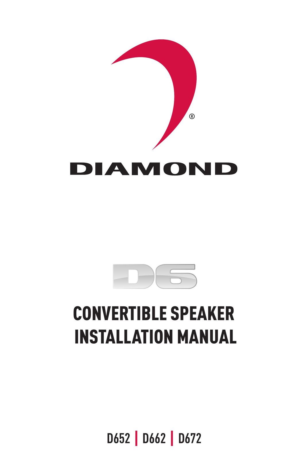 Diamond D652 Speaker User Manual
