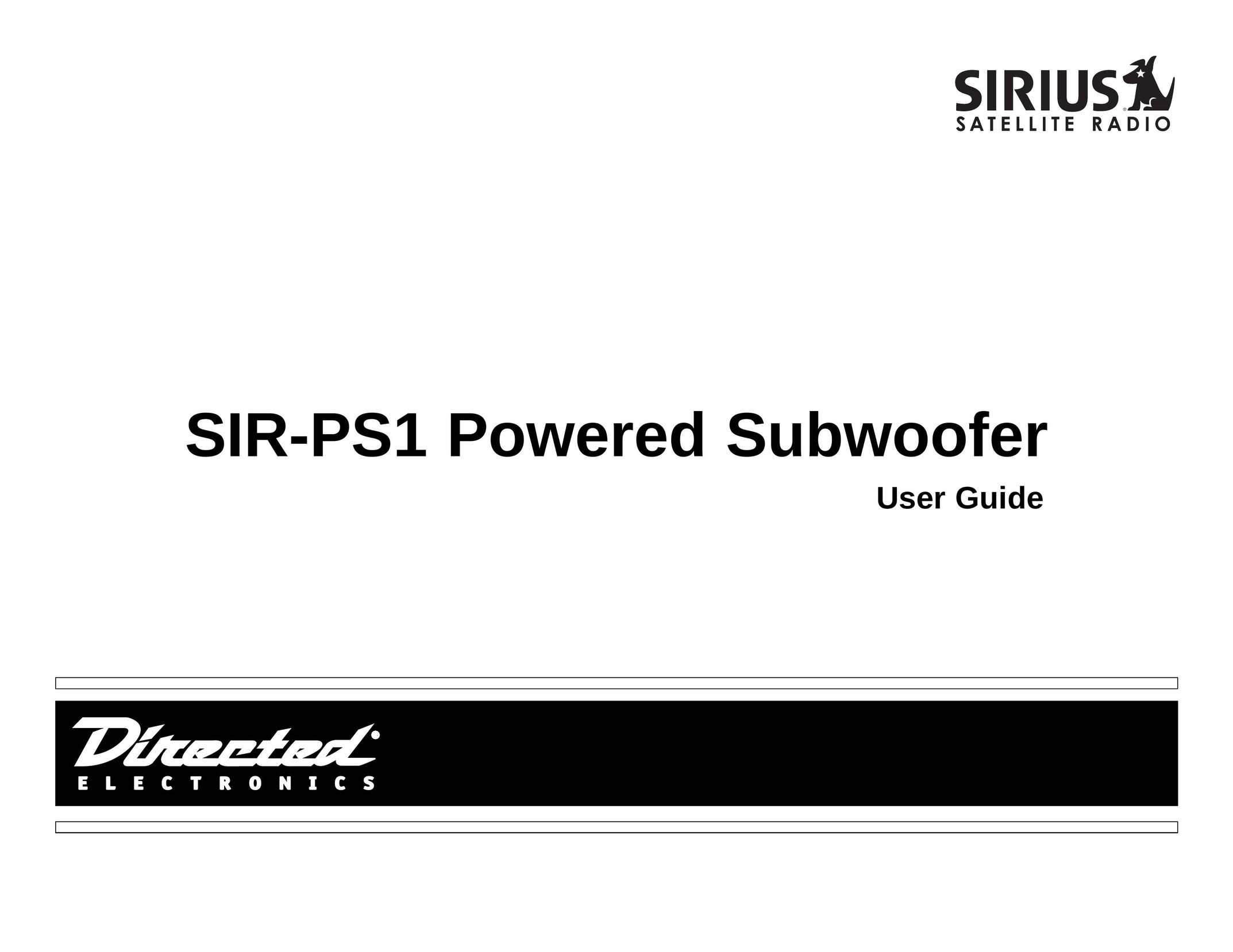 Directed Electronics SIR-PS1 Speaker User Manual