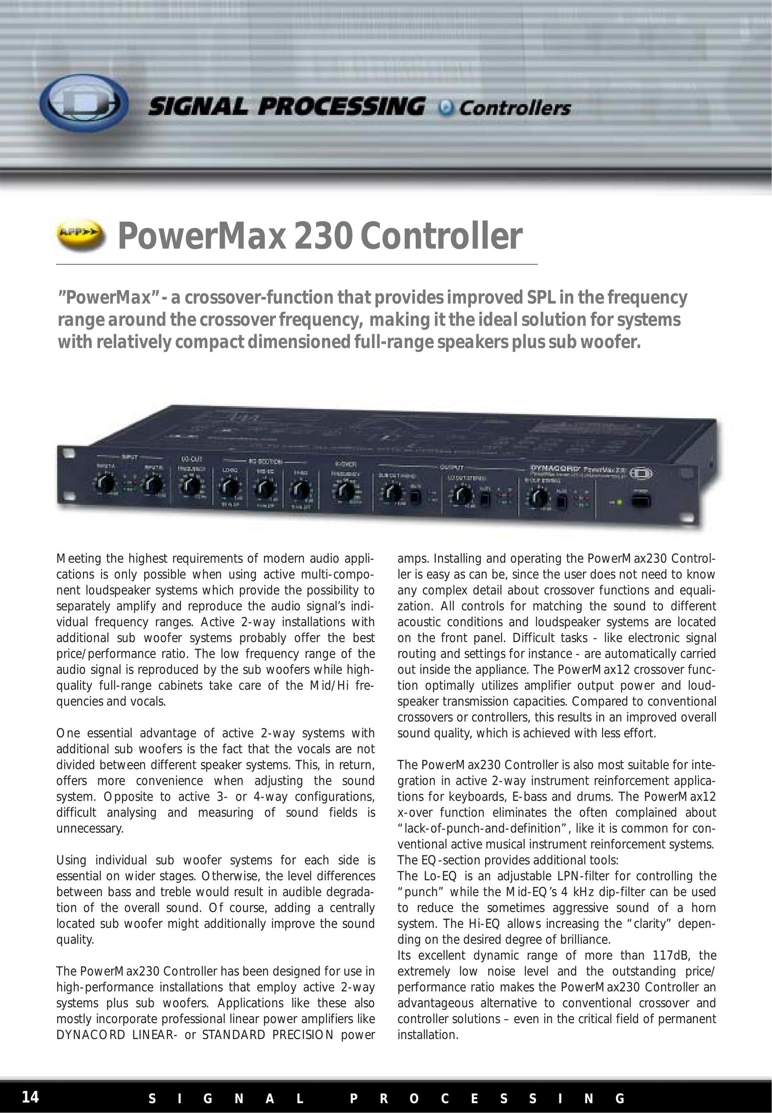 Dynacord PowerMax 230 Speaker User Manual