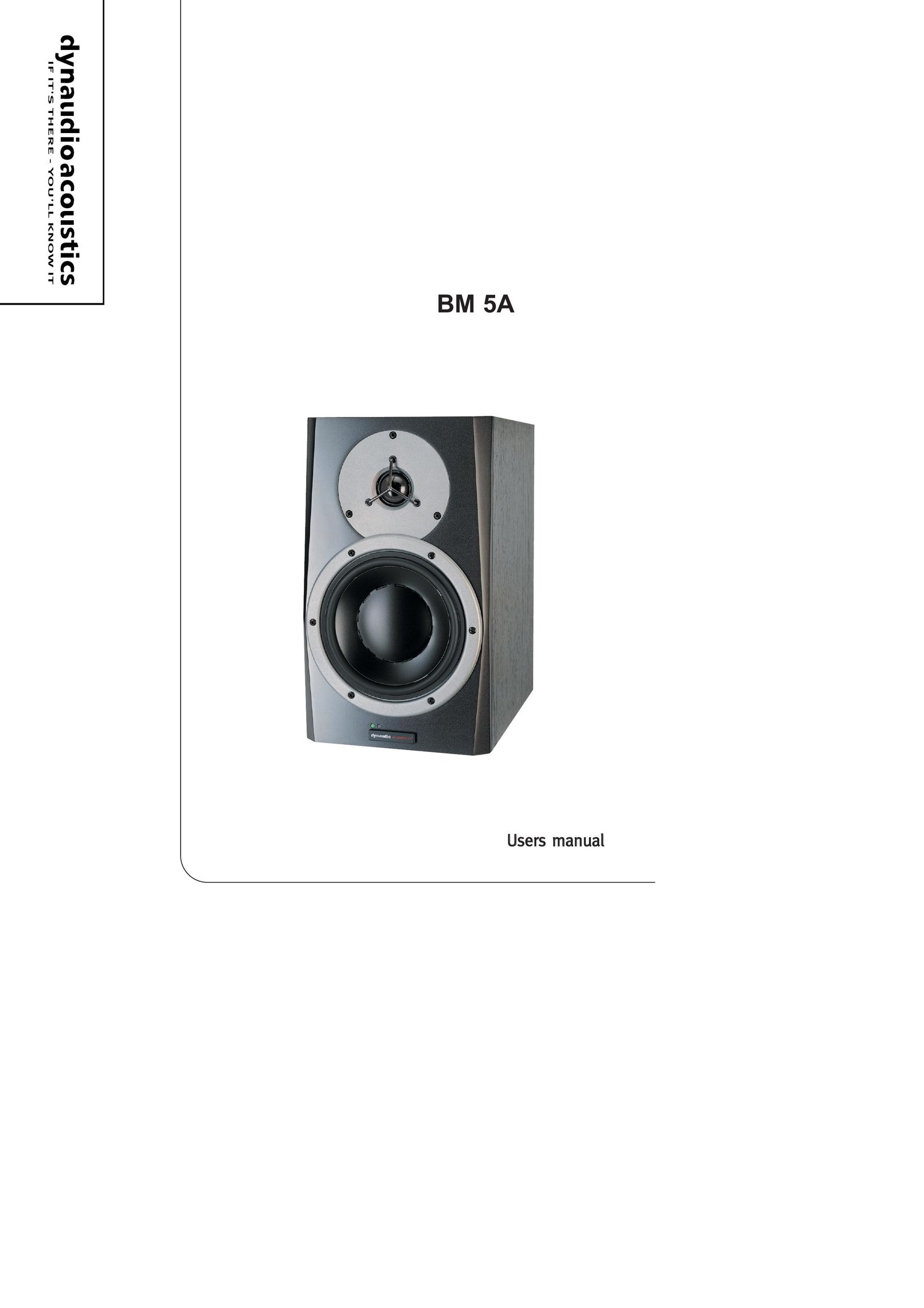 Dynaudio BM 5A Speaker User Manual