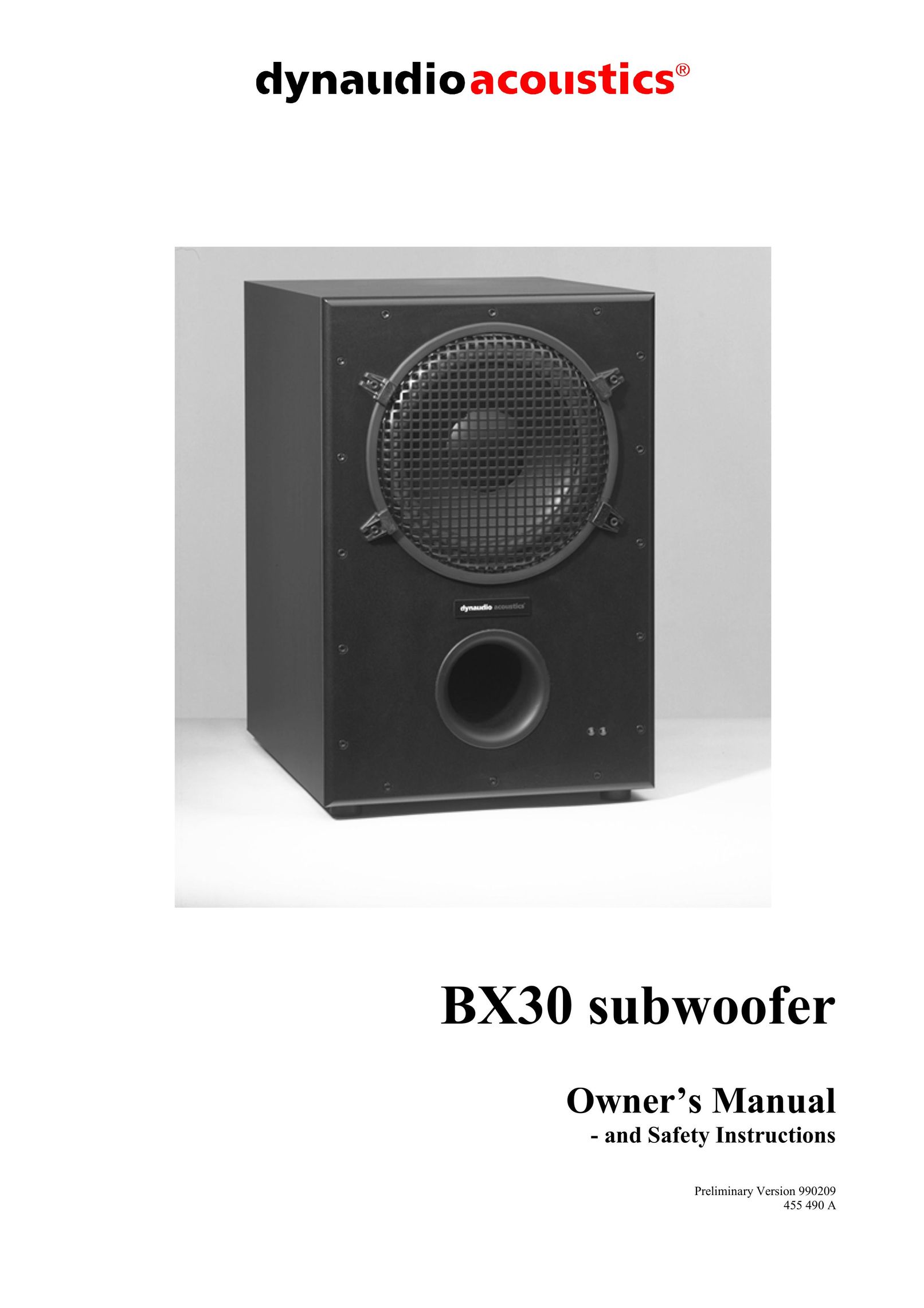 Dynaudio BX30 Speaker User Manual