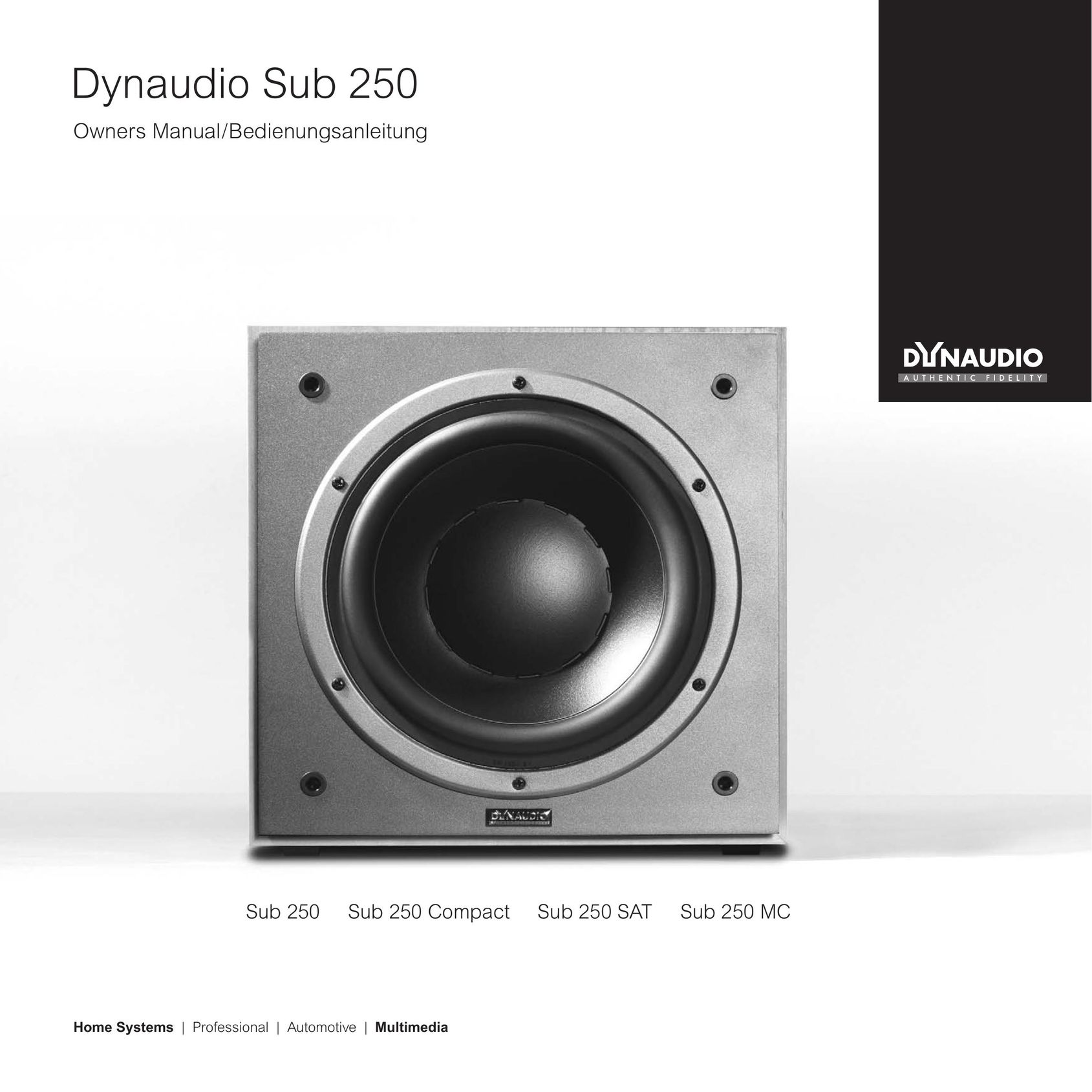 Dynaudio SUB 250 MC Speaker User Manual
