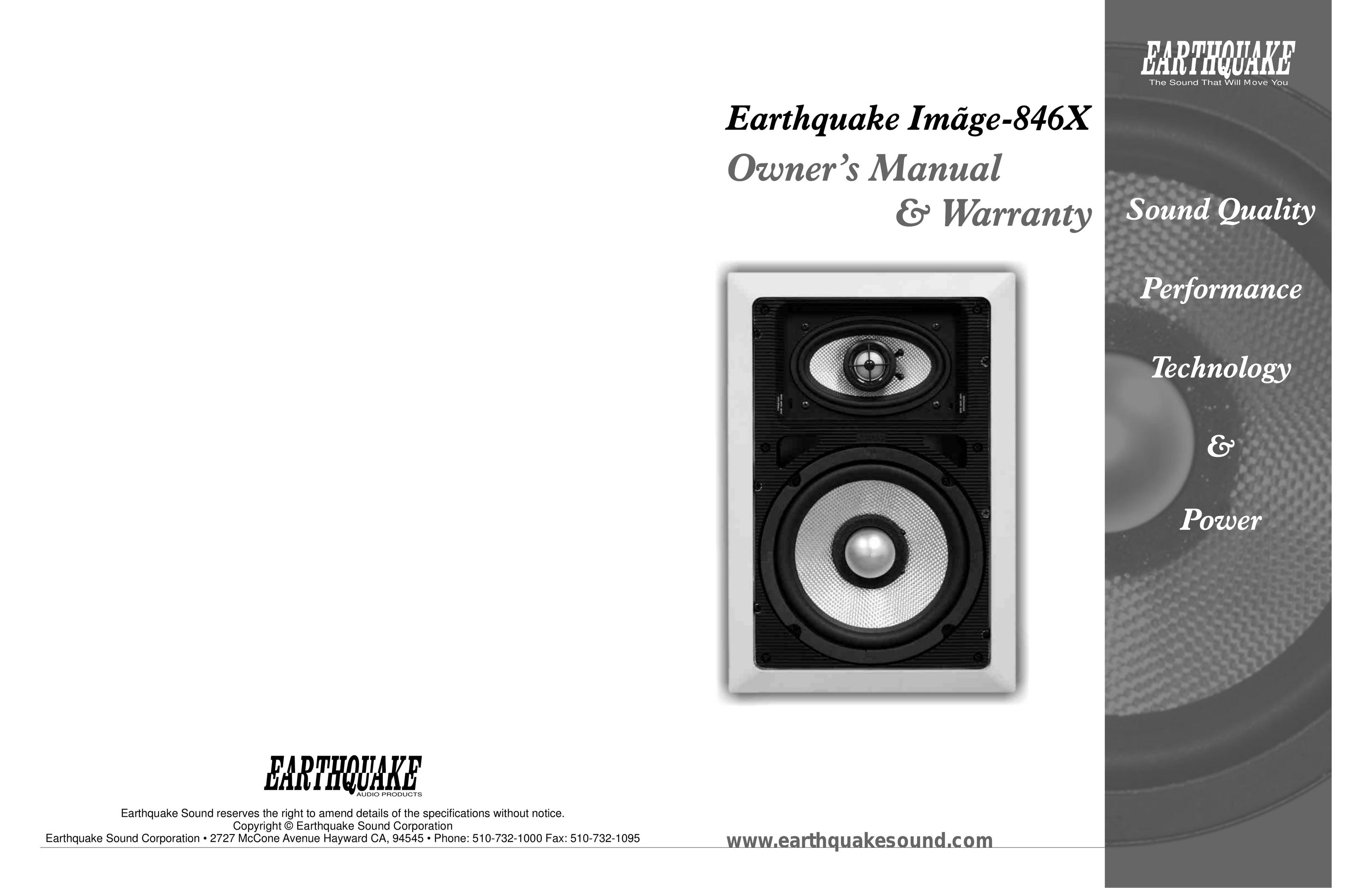 Earthquake Sound 846X Speaker User Manual