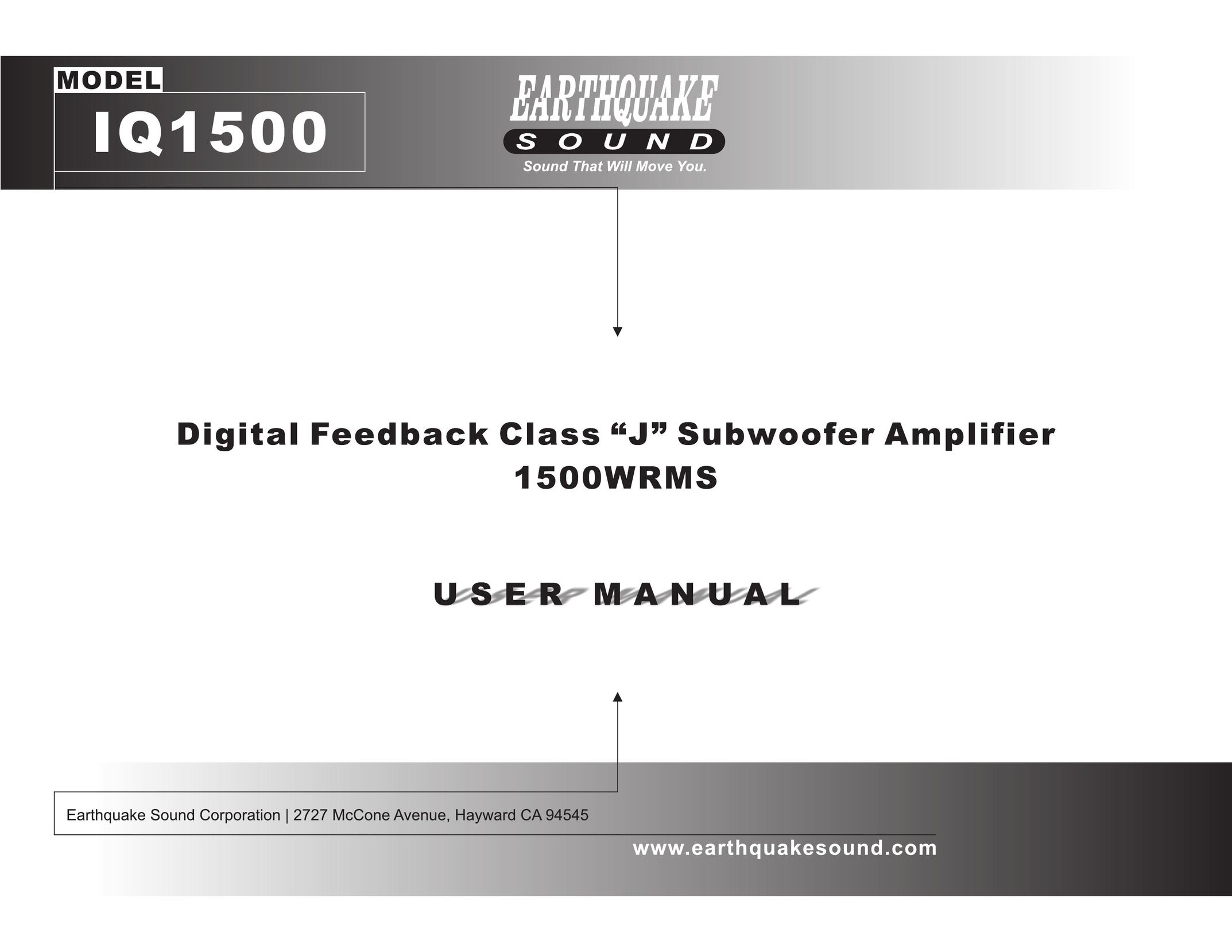 Earthquake Sound IQ1500 Speaker User Manual