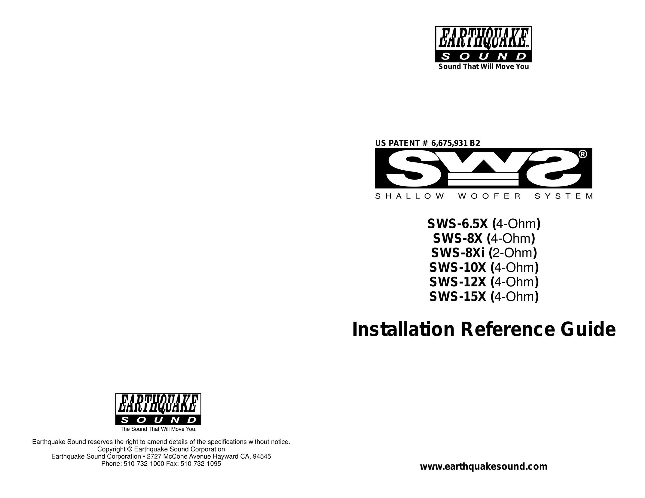 Earthquake Sound SWS-8X (4-OHM) Speaker User Manual