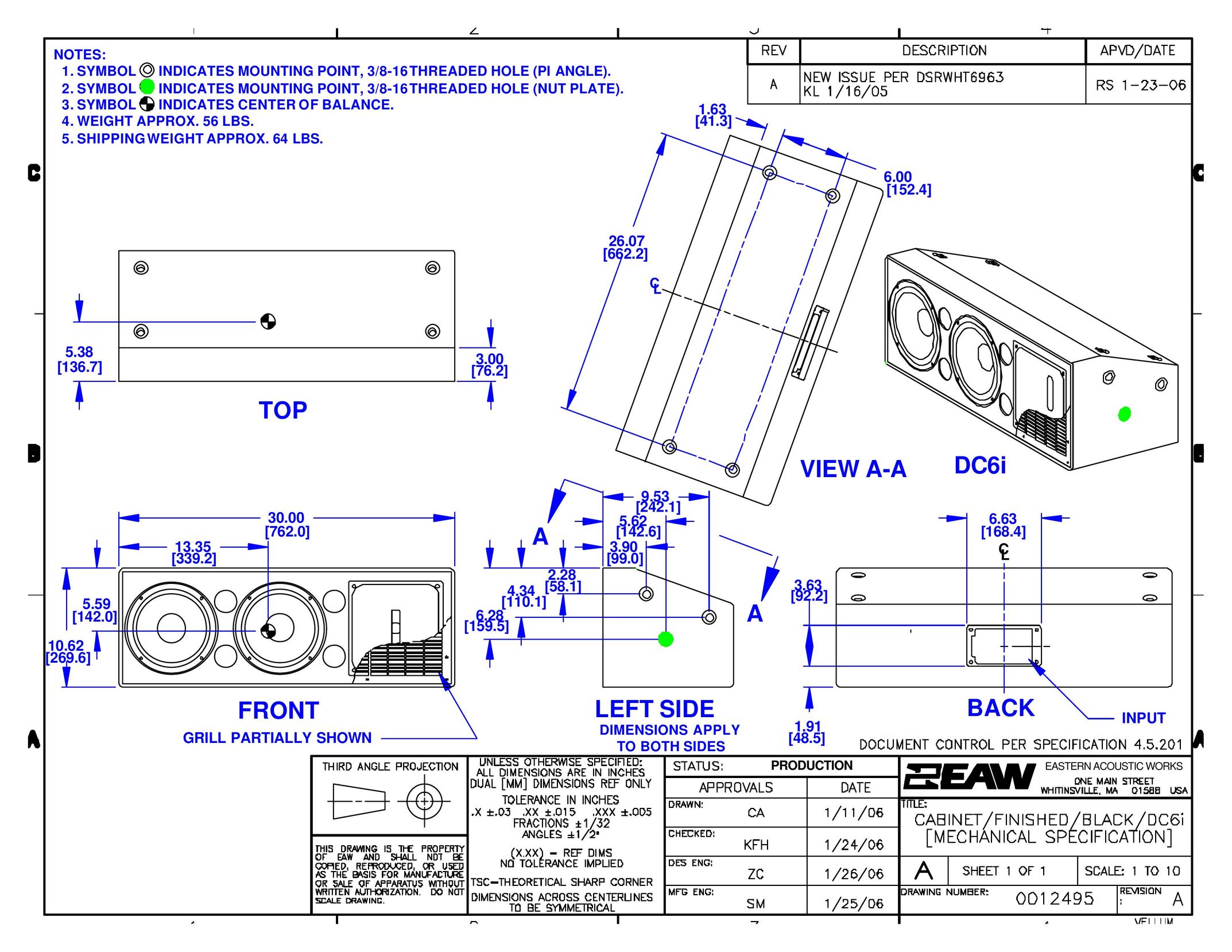 EAW DC6i 2D Speaker User Manual