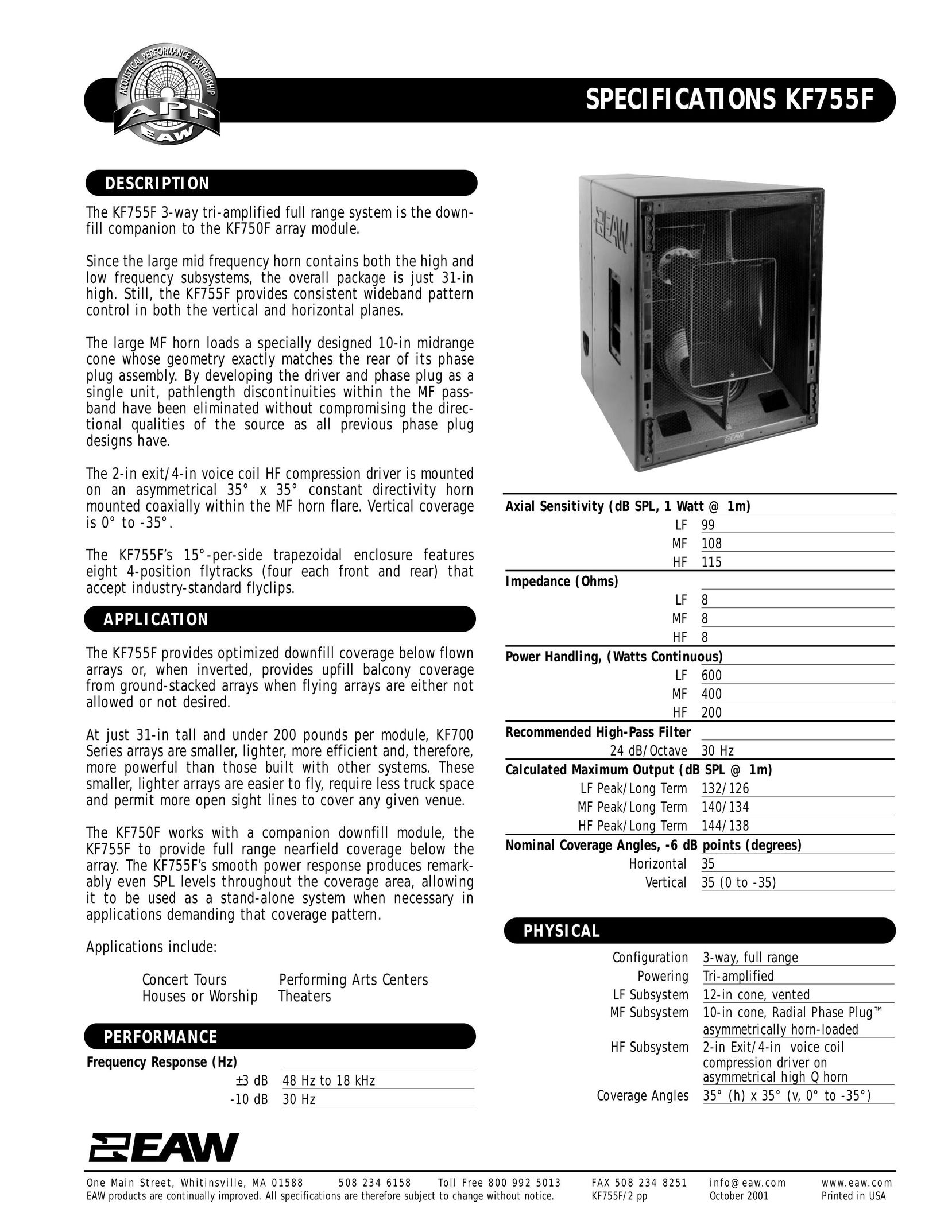 EAW KF755F Speaker User Manual