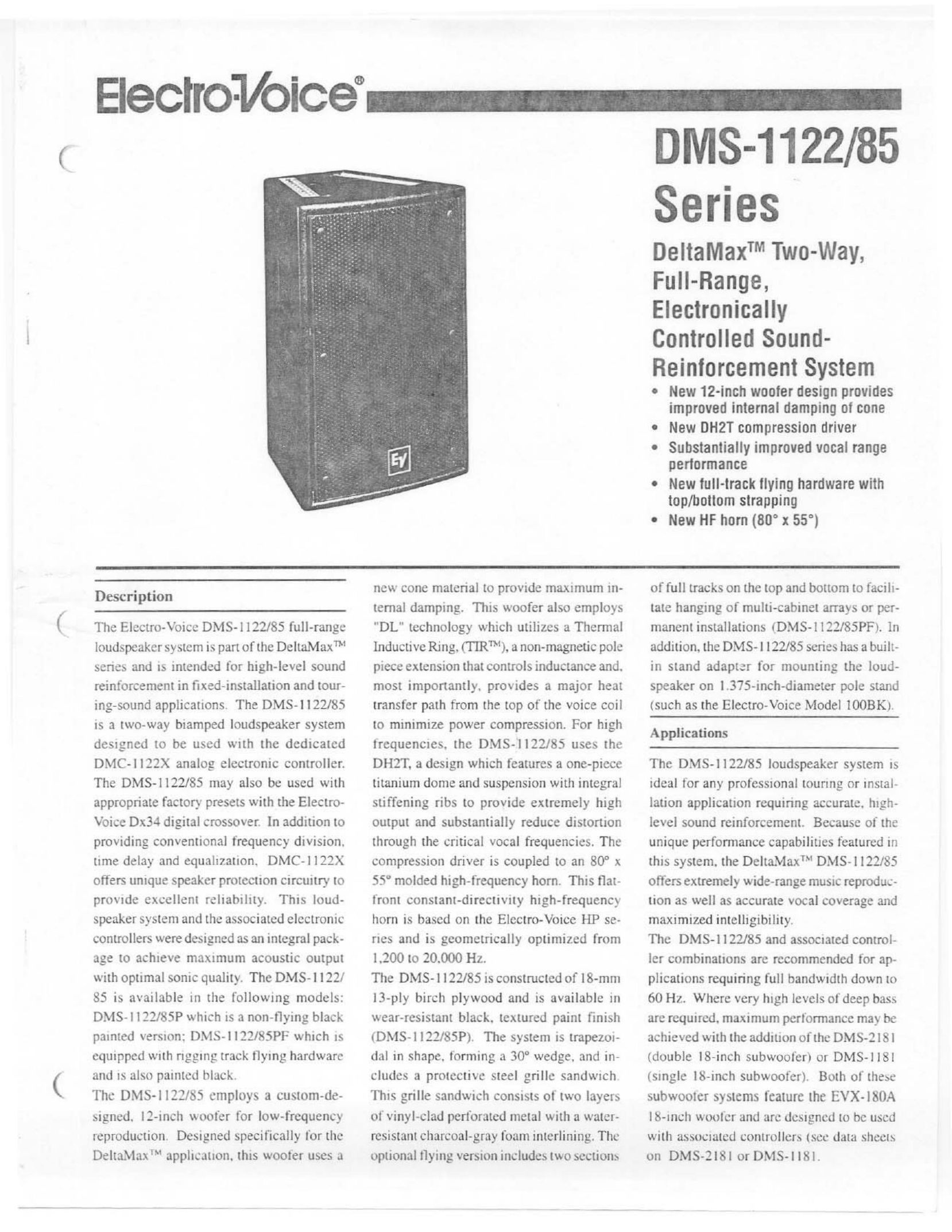Electro-Voice DMS-1122/85 Speaker User Manual