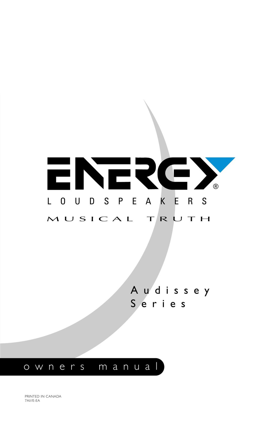 Energy Speaker Systems Audissey Series Speaker User Manual
