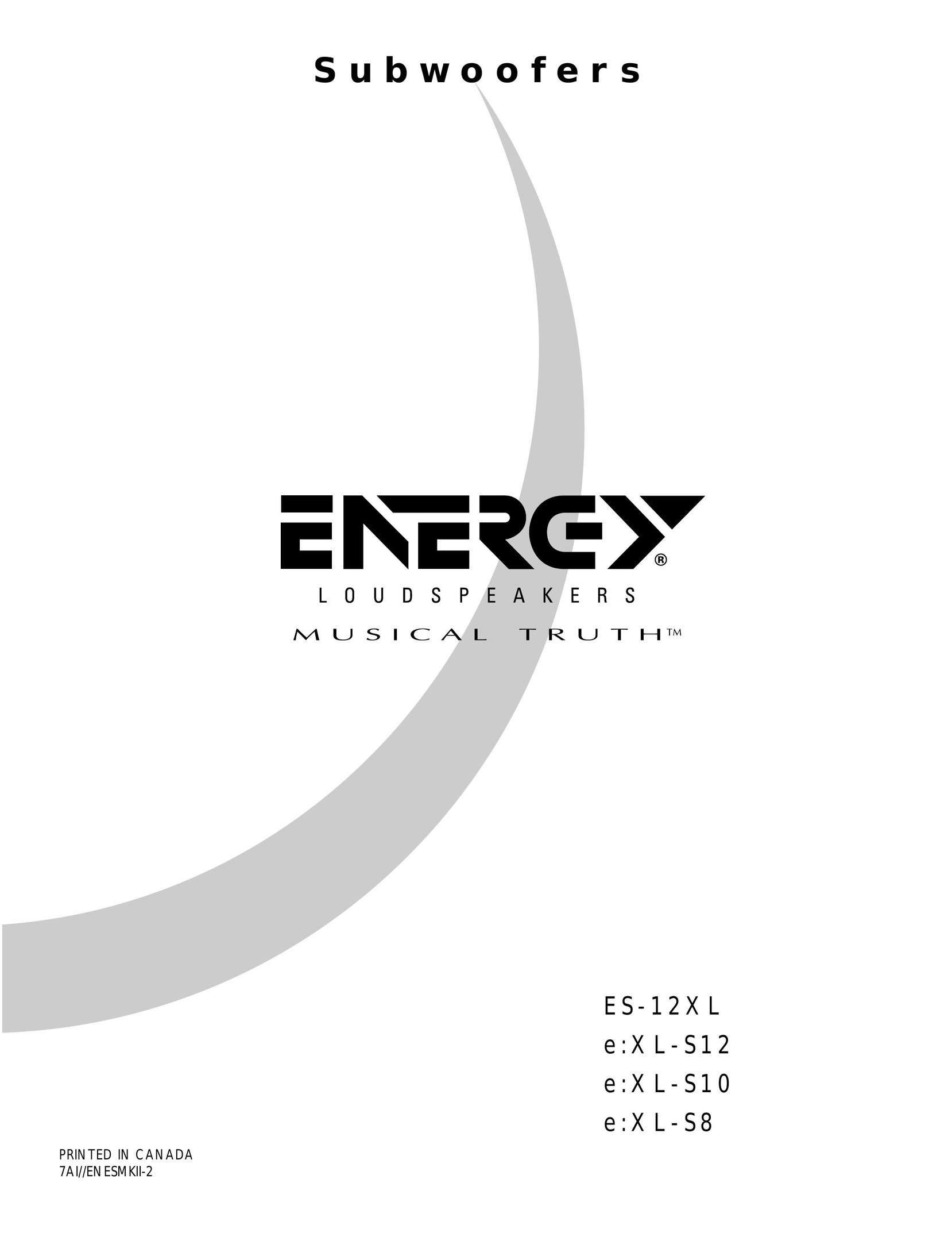 Energy Speaker Systems e:XL-S10 Speaker User Manual